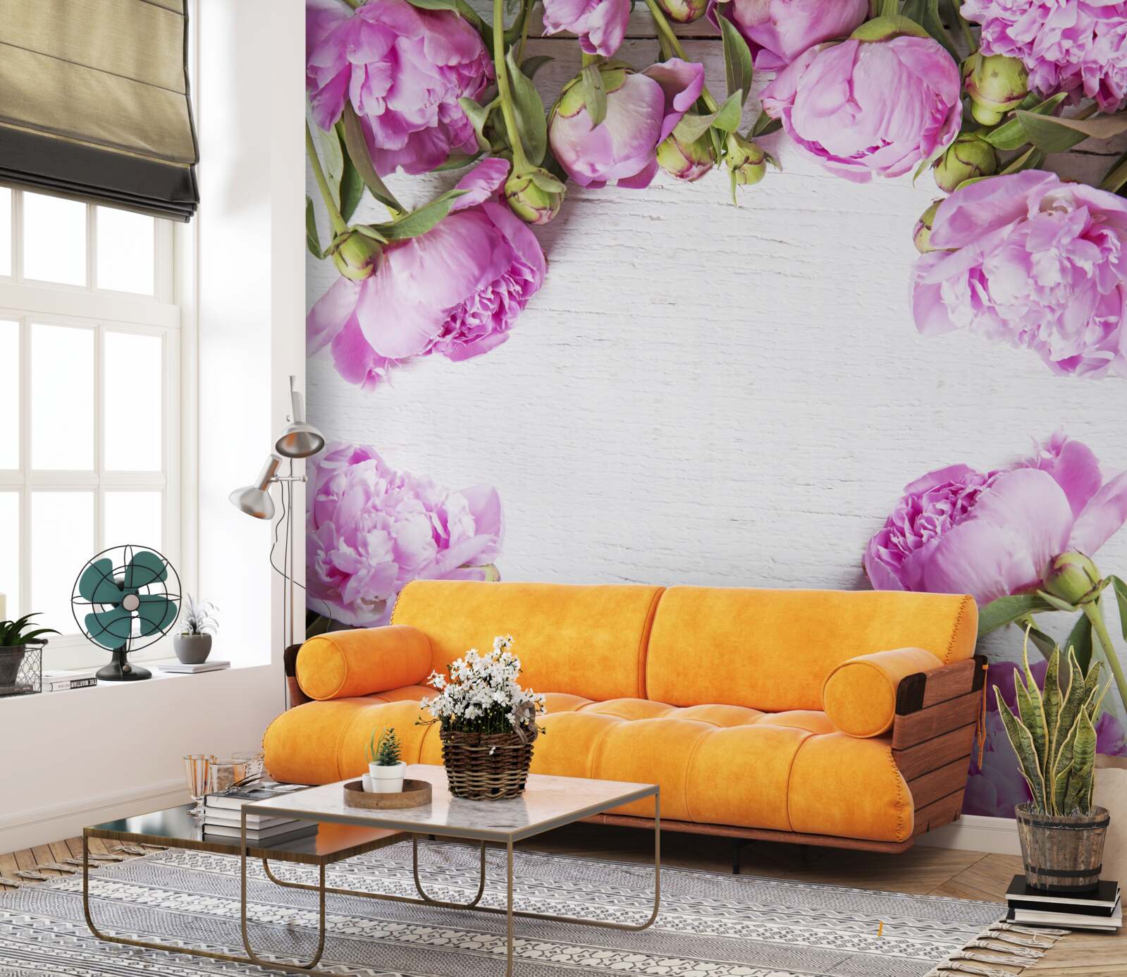 Papier peint fleurs violettes dans la décoration