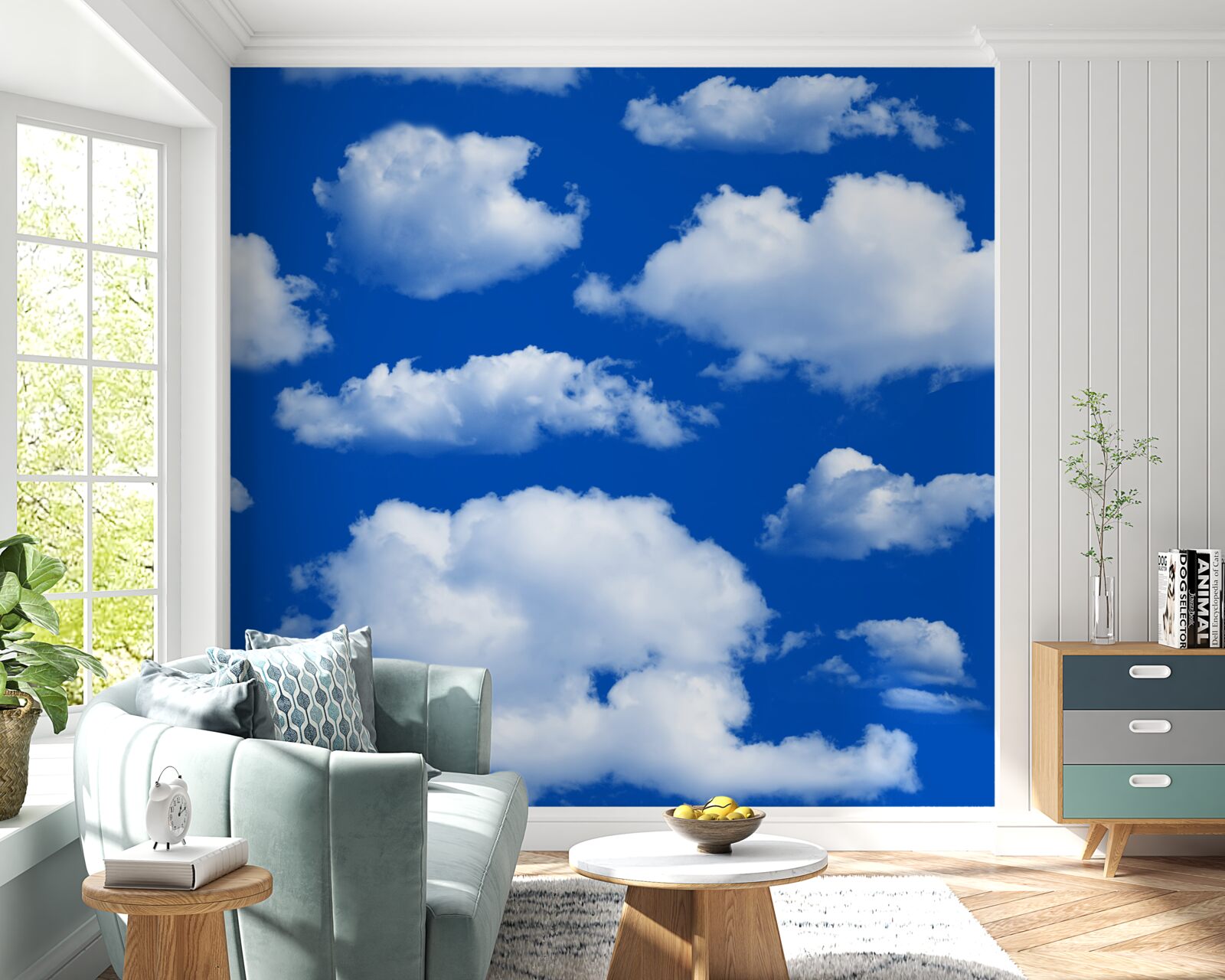 Papier peint de nombreuses formes de nuages blancs dans le ciel