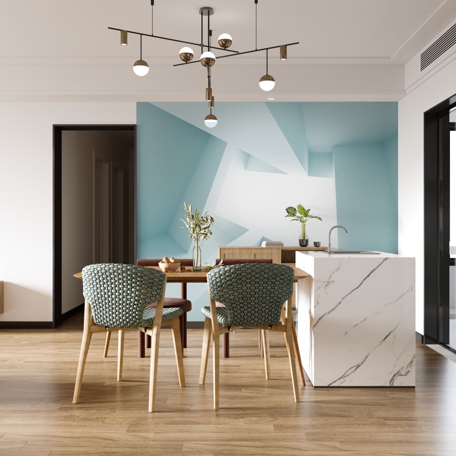 Papier peint formes géométriques dans la distance abstraite