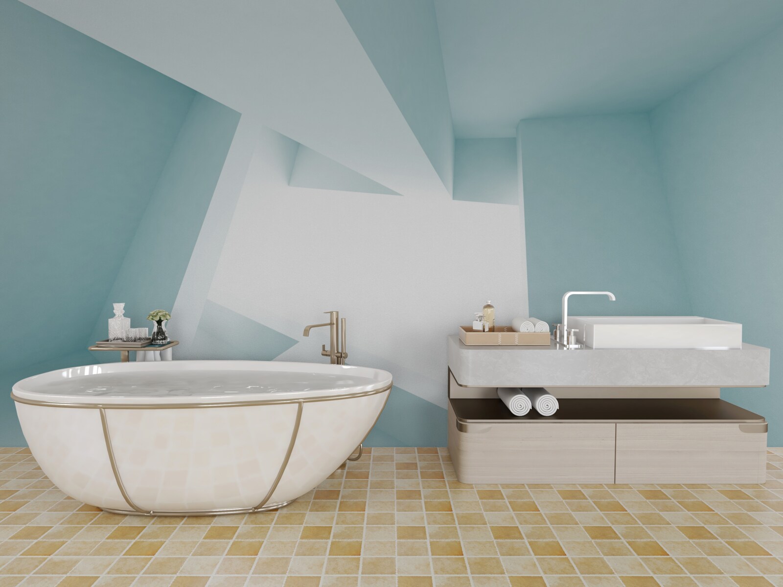 Papier peint formes géométriques dans la distance abstraite