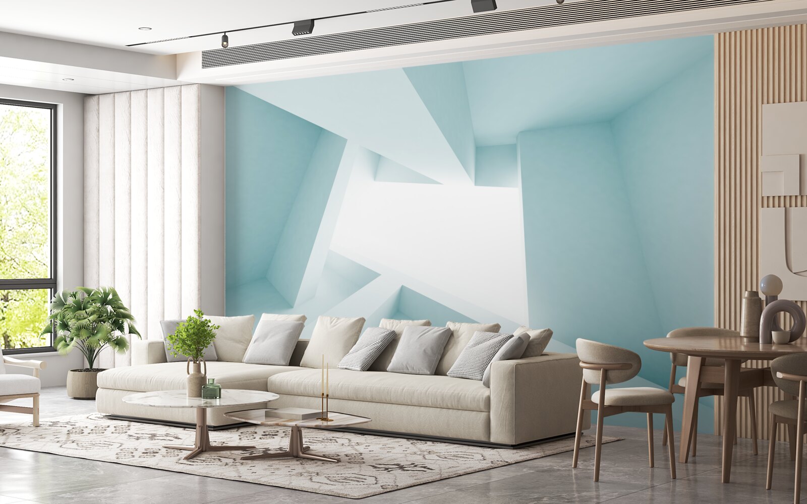 Papier peint formes géométriques dans la distance abstraite