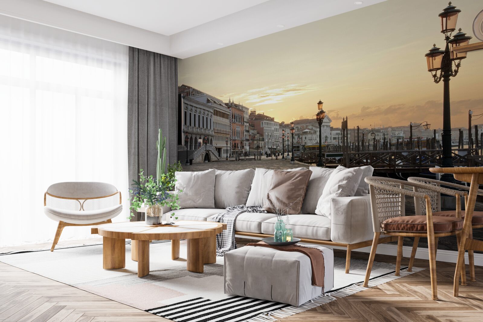 Papier peint talus abandonné attendant le coucher du soleil