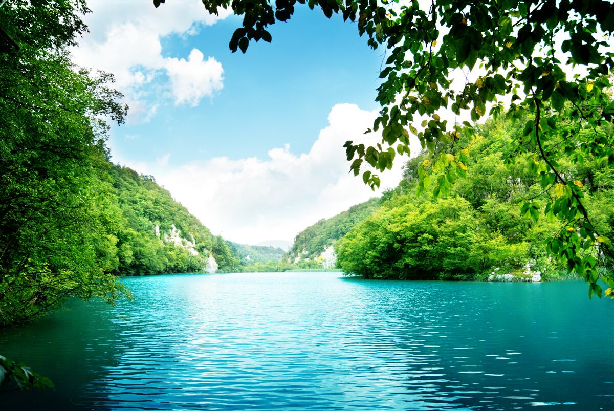 Papier peint eaux d'azur et îles d'émeraude