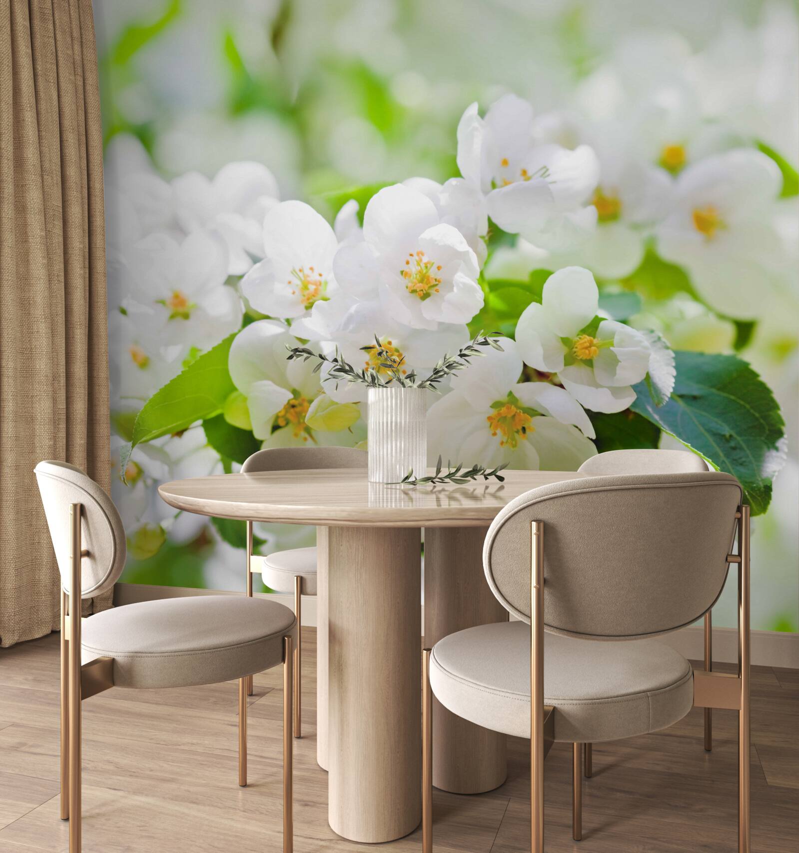 Papier peint fleurs de jasmin à l'arôme agréable