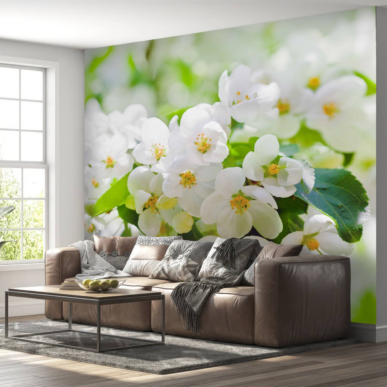 Papier peint fleurs de jasmin à l'arôme agréable