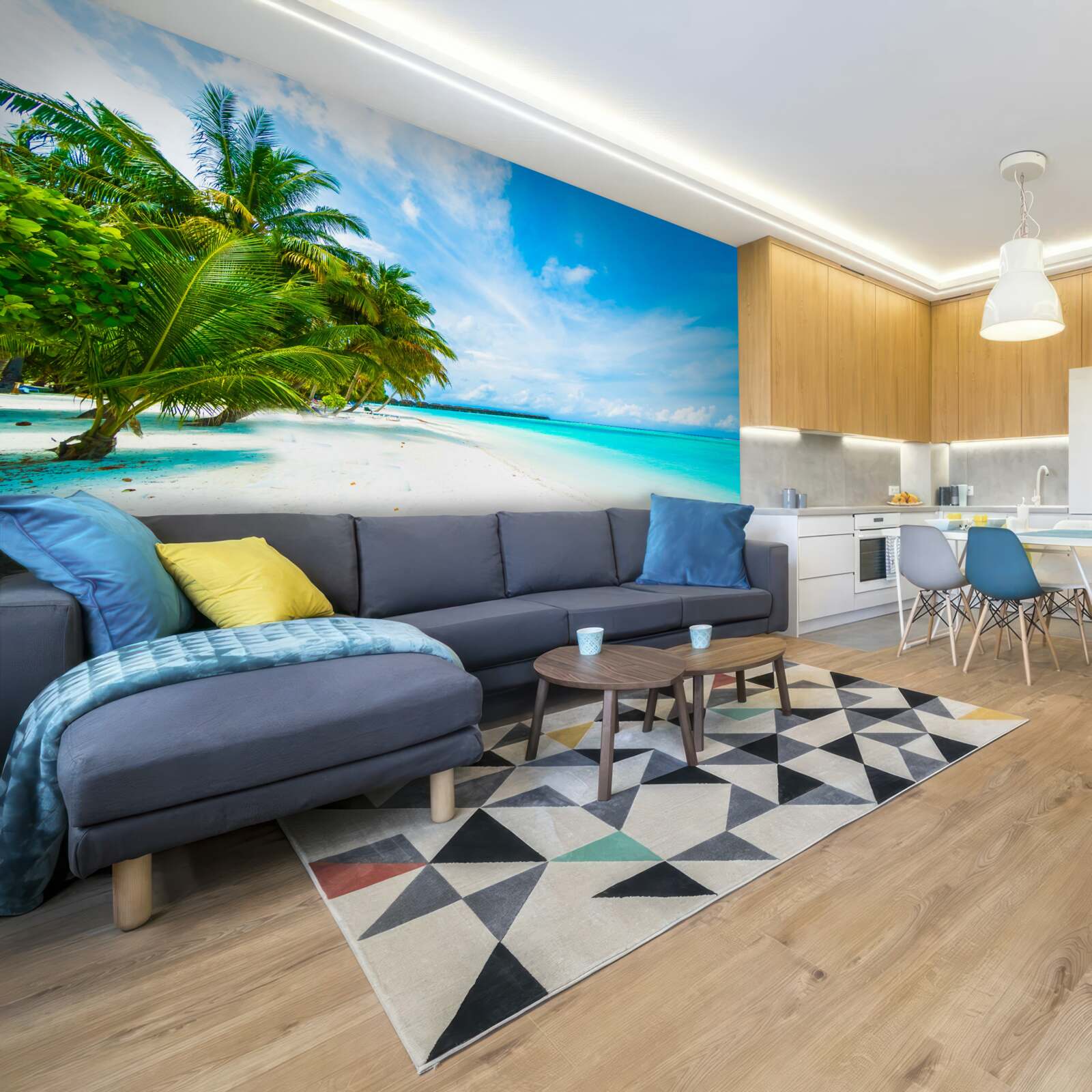 Papier peint rivages sablonneux et eau turquoise de l'océan