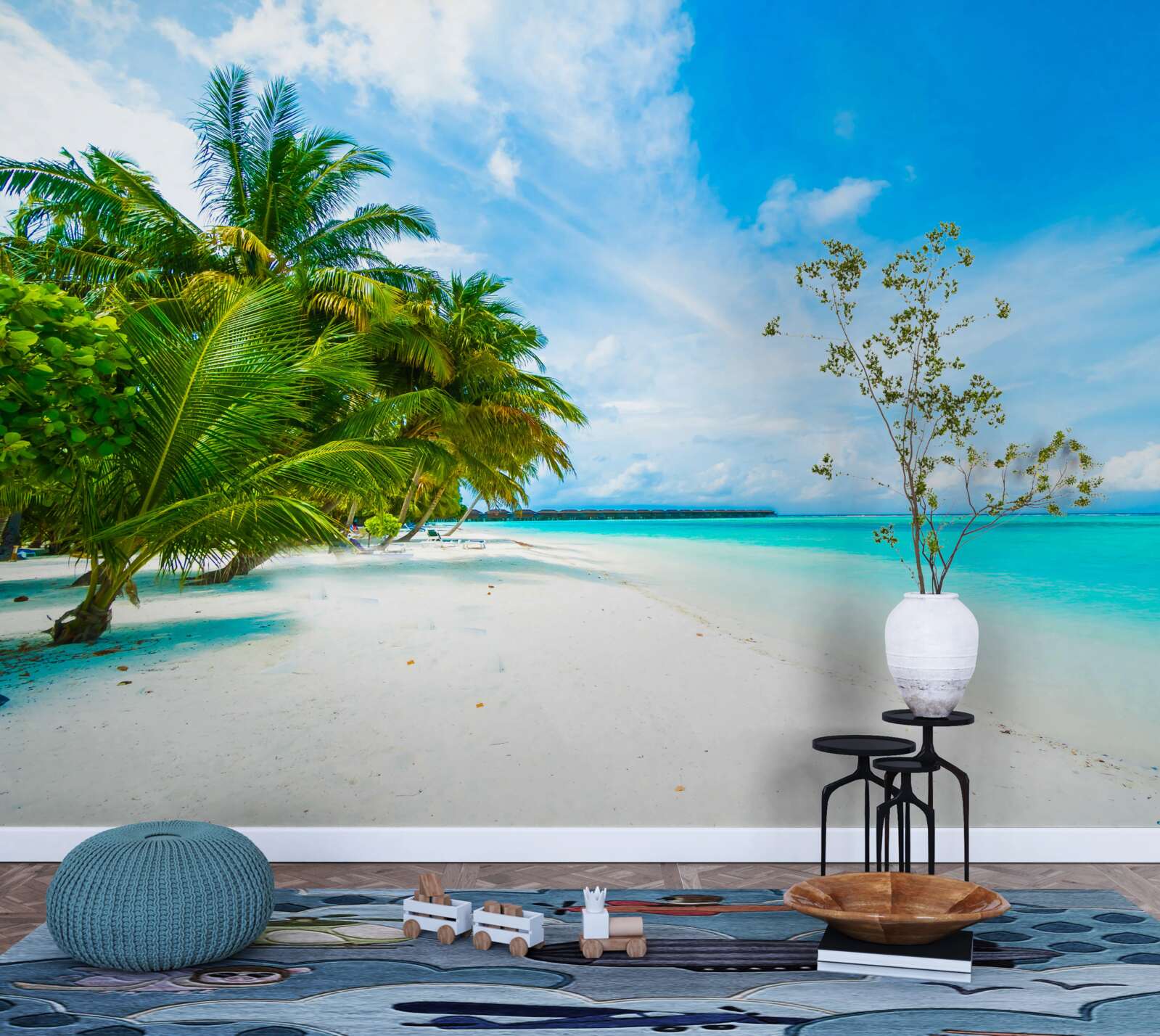 Papier peint rivages sablonneux et eau turquoise de l'océan