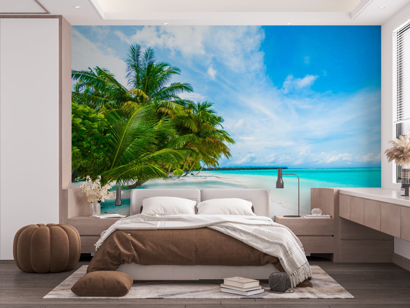 Papier peint rivages sablonneux et eau turquoise de l'océan