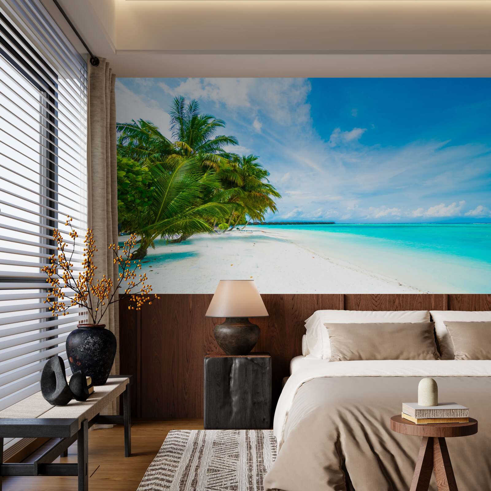 Papier peint rivages sablonneux et eau turquoise de l'océan