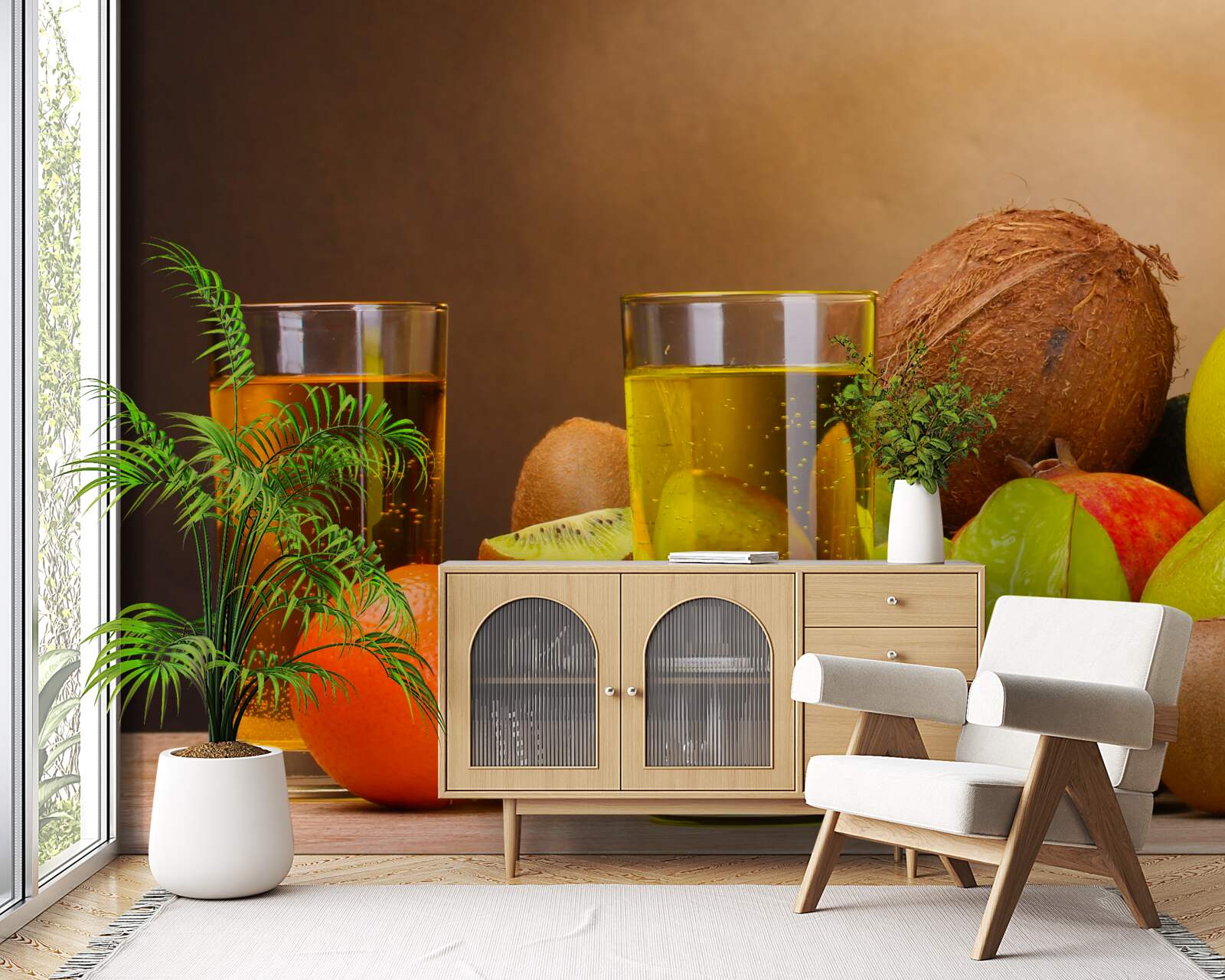 Papier peint boissons réfrigérées à base de fruits exotiques