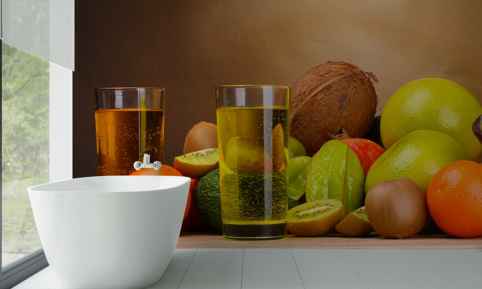 Papier peint boissons réfrigérées à base de fruits exotiques