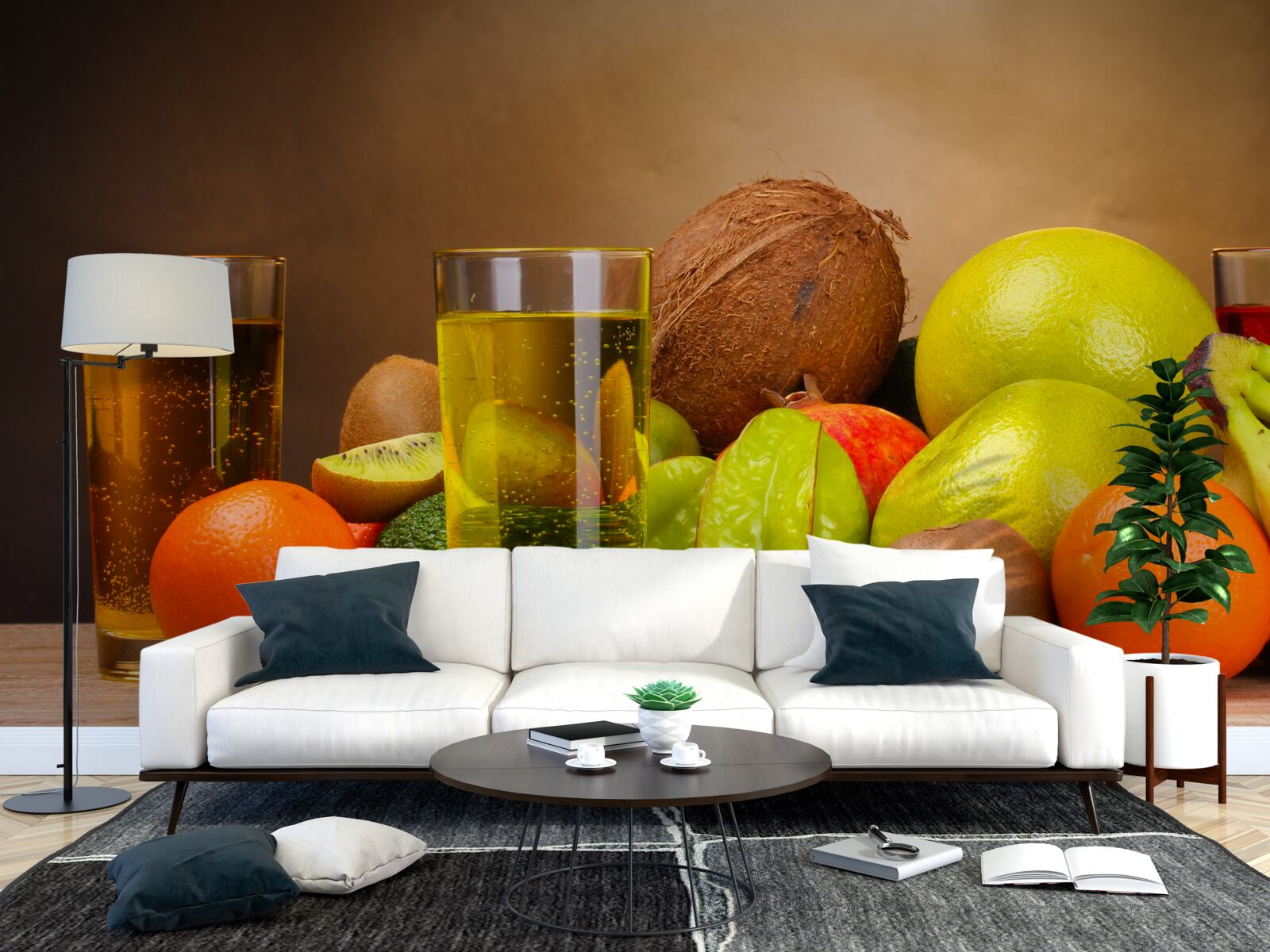 Papier peint boissons réfrigérées à base de fruits exotiques