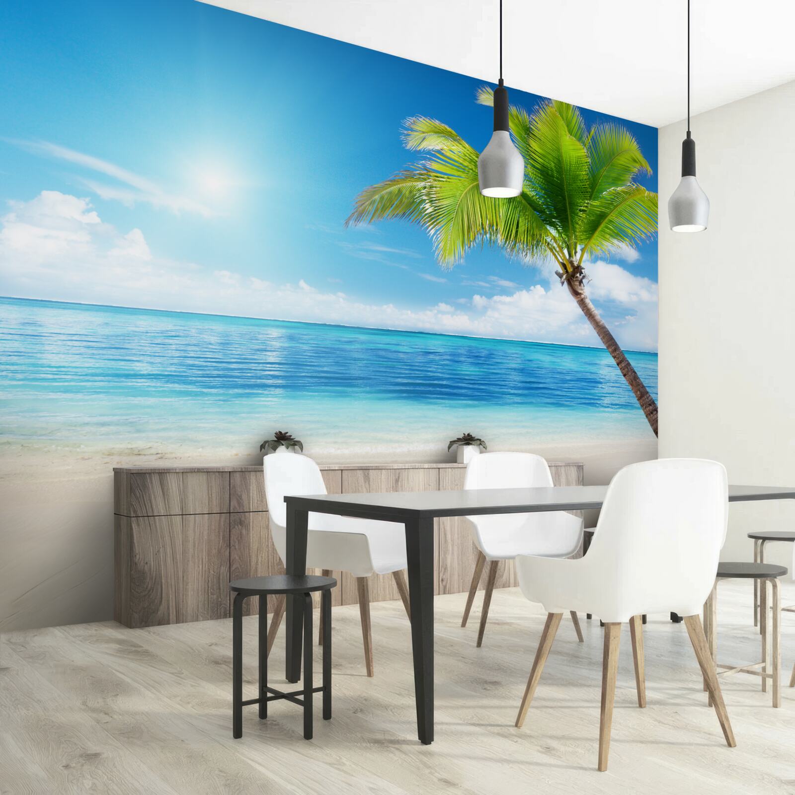 Papier peint journée ensoleillée sur le rivage sous les tropiques