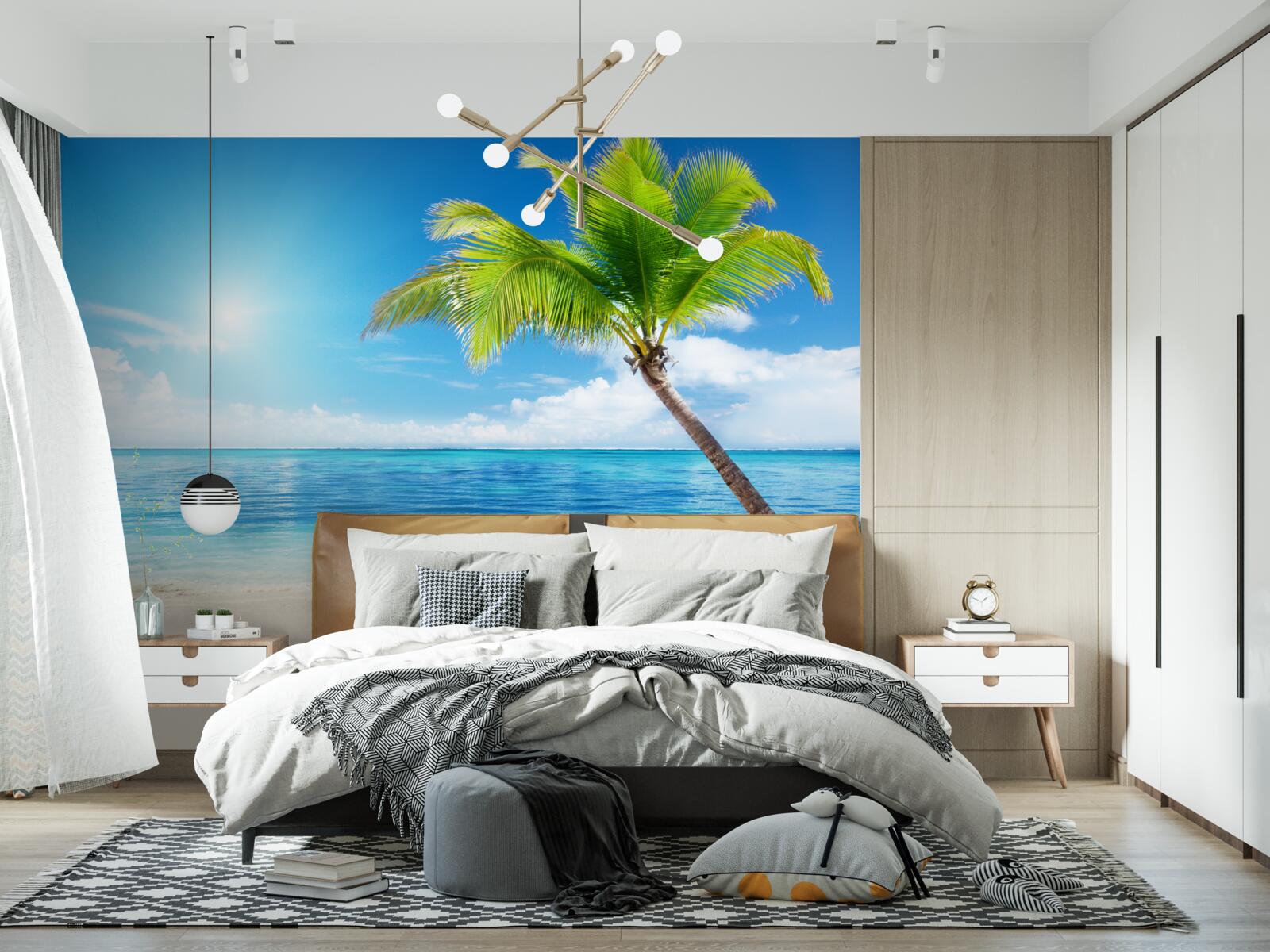 Papier peint journée ensoleillée sur le rivage sous les tropiques