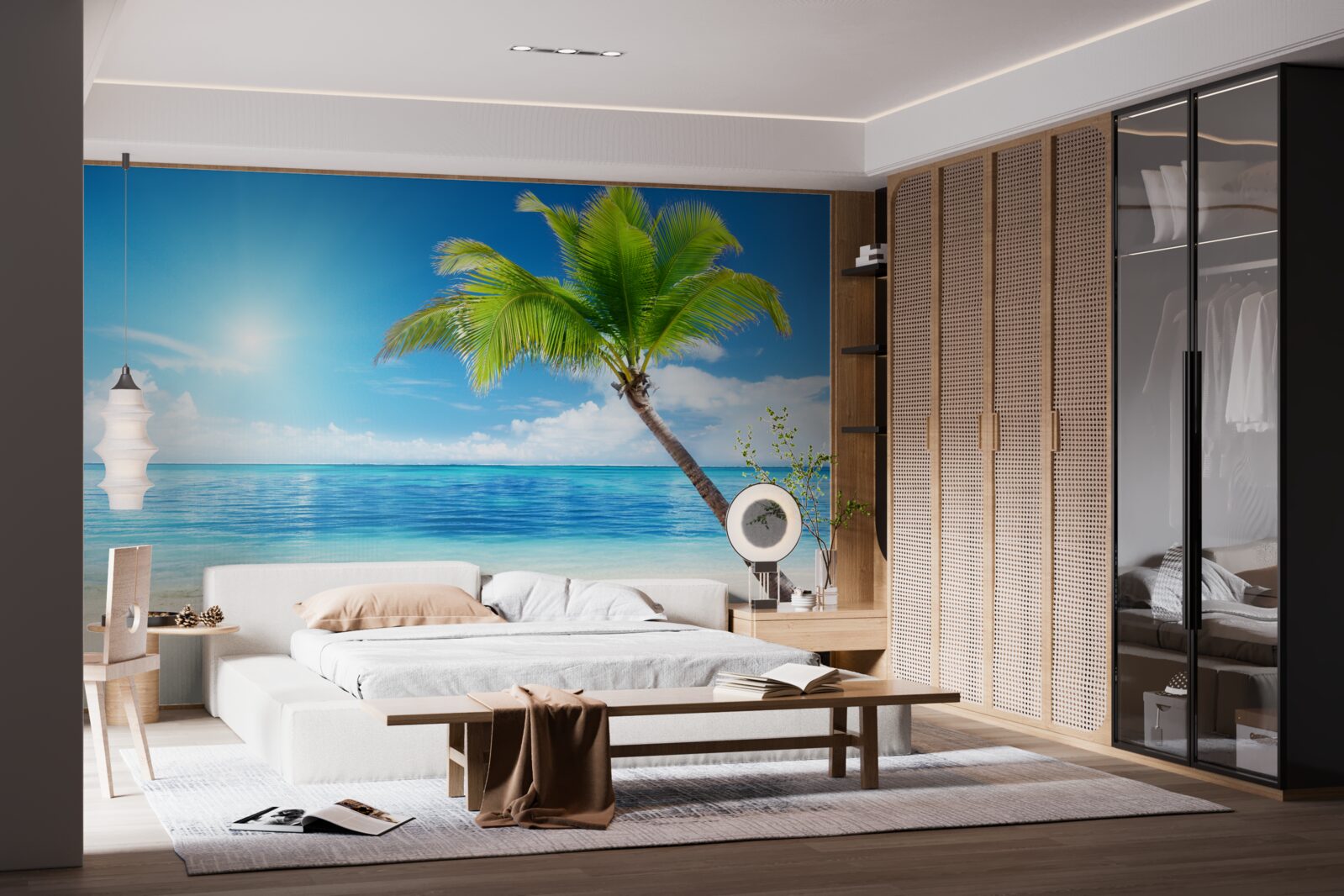 Papier peint journée ensoleillée sur le rivage sous les tropiques