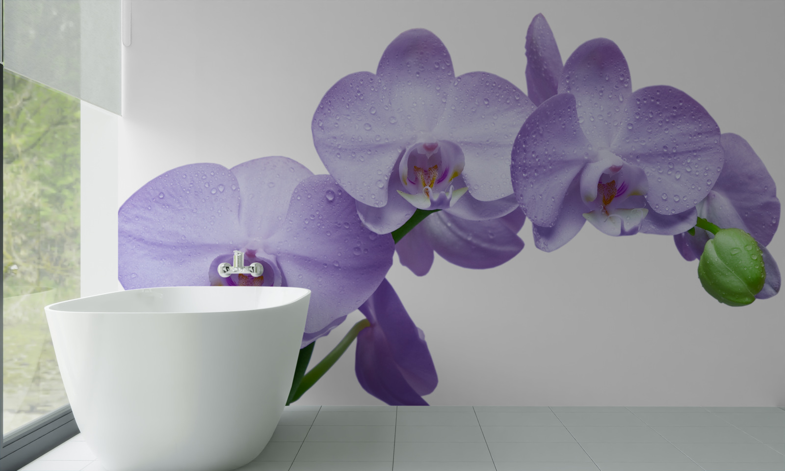 Papier peint la branche même d'une orchidée lilas brillante