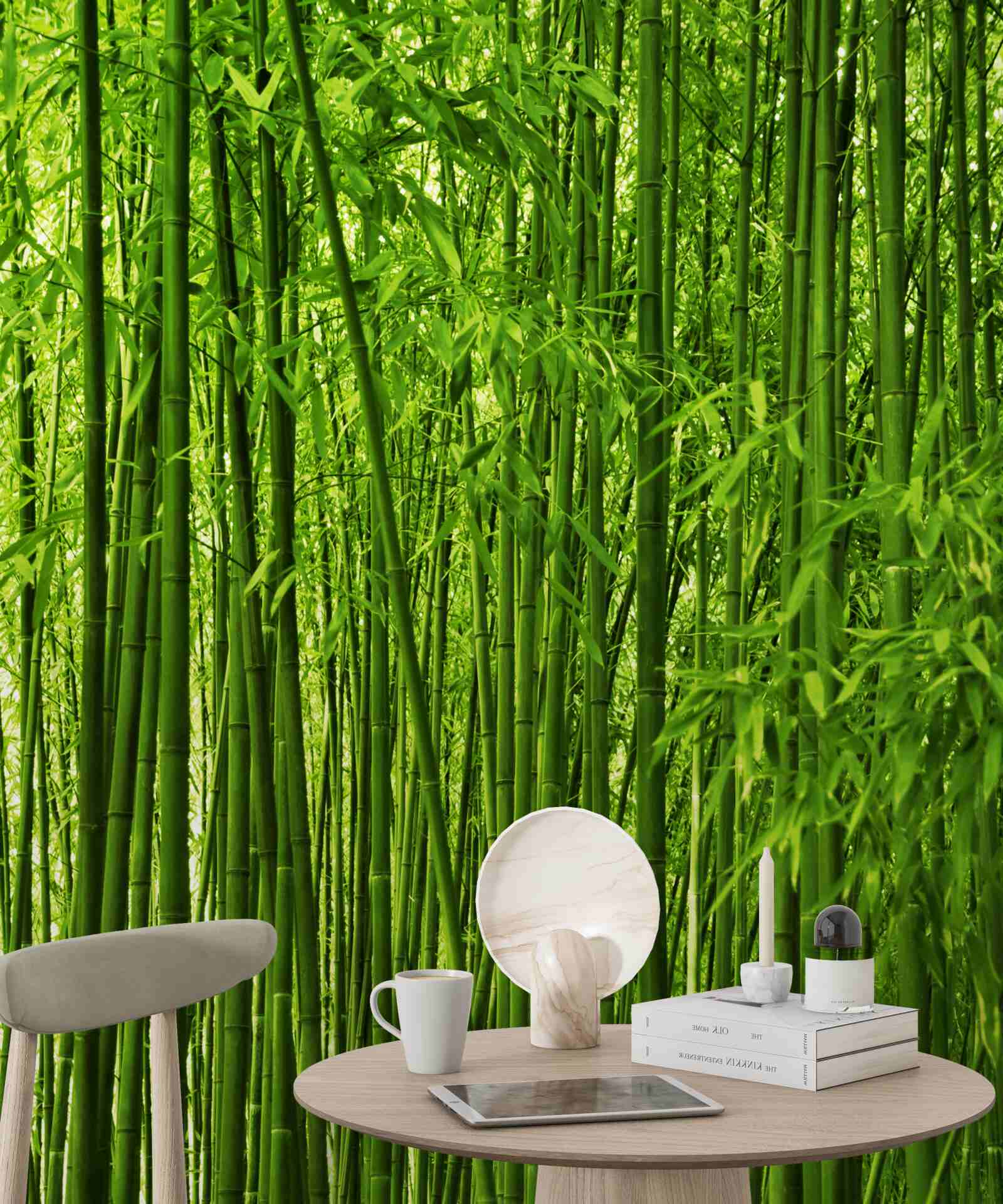 Papier peint formation dense de fins fourrés de bambous