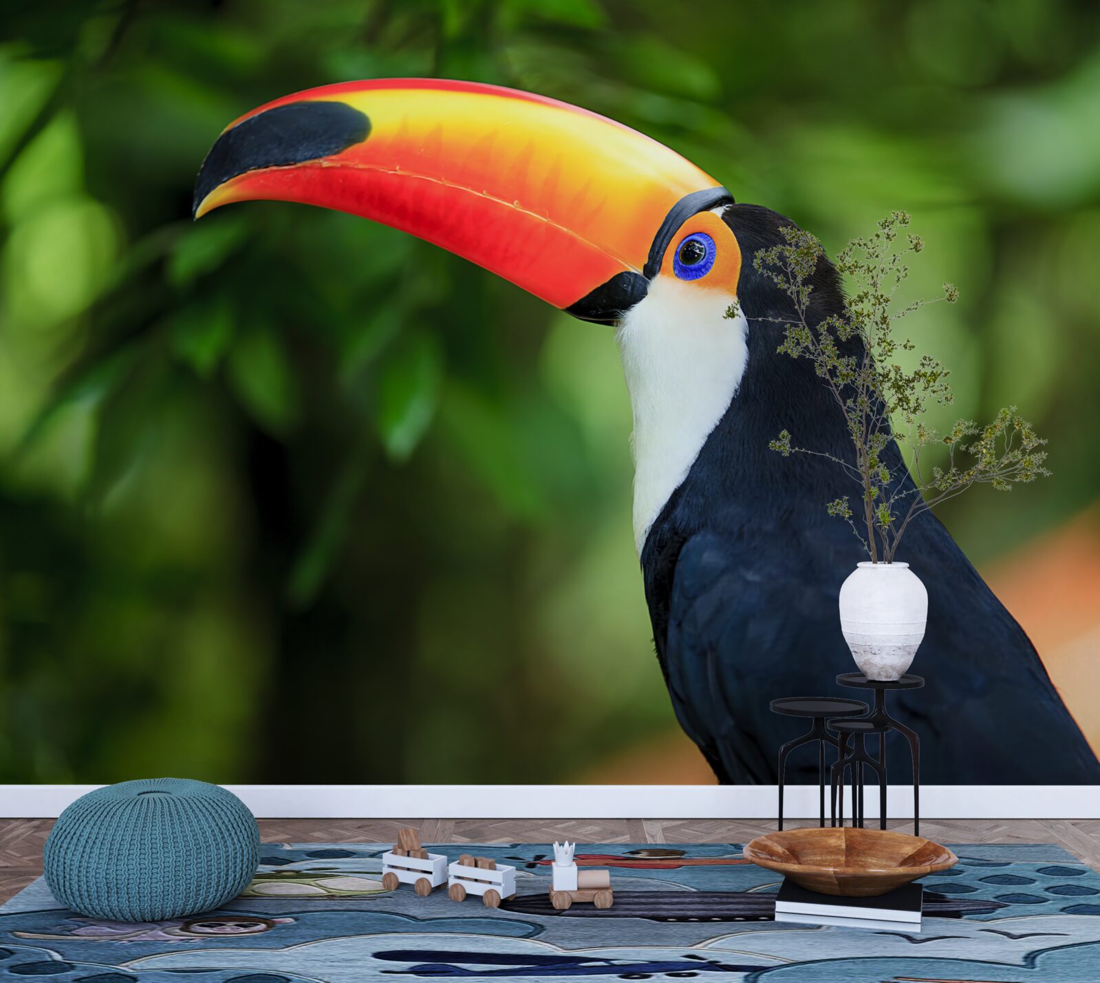 Papier peint un pélican adulte et gracieux dans la verdure