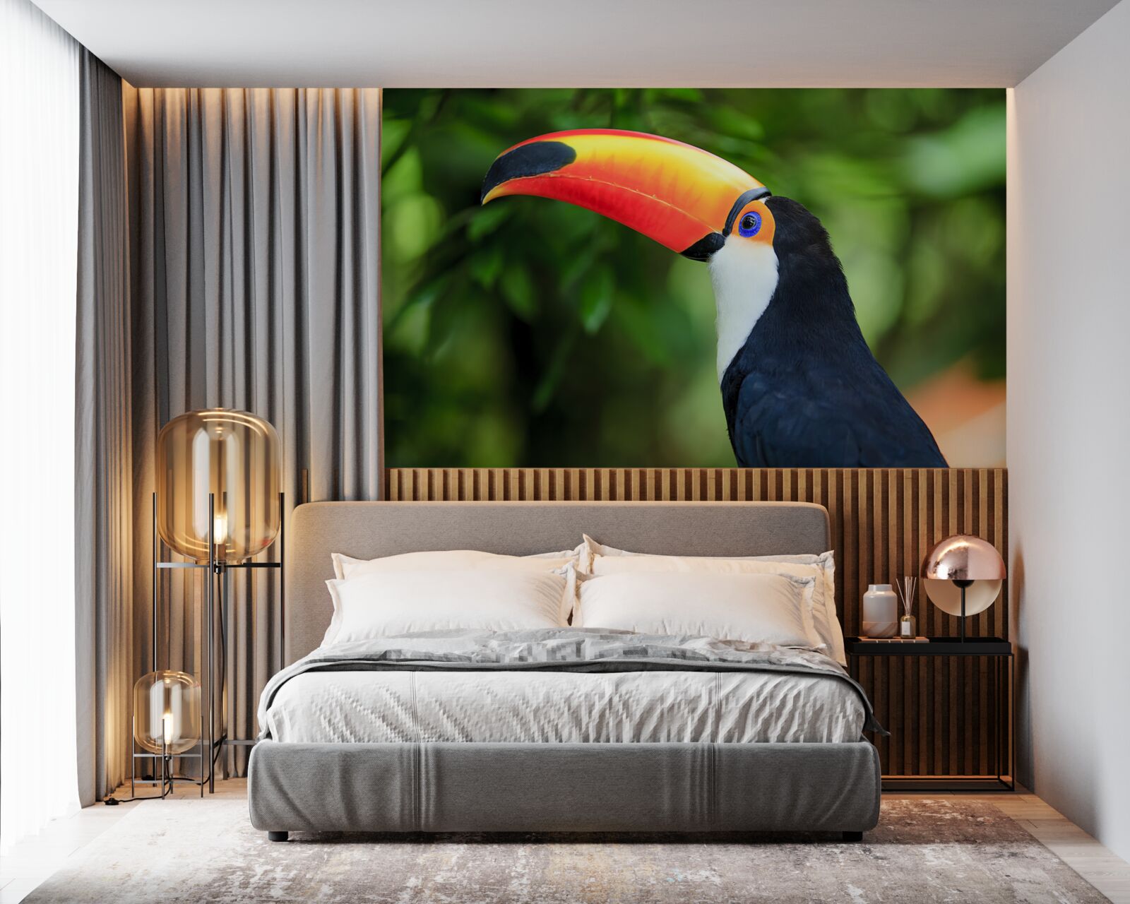 Papier peint un pélican adulte et gracieux dans la verdure