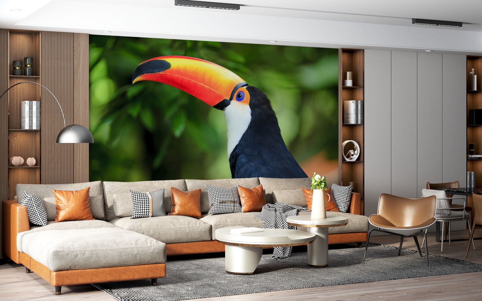 Papier peint un pélican adulte et gracieux dans la verdure