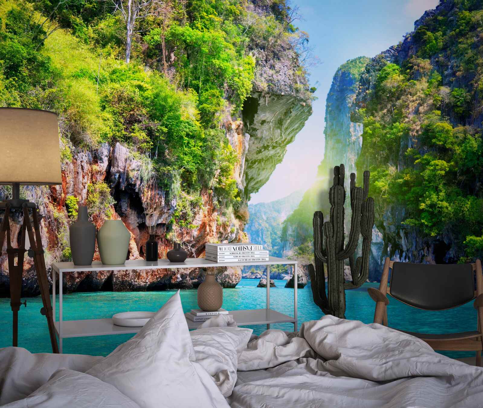 Papier peint îles flottantes vertes de thaïlande