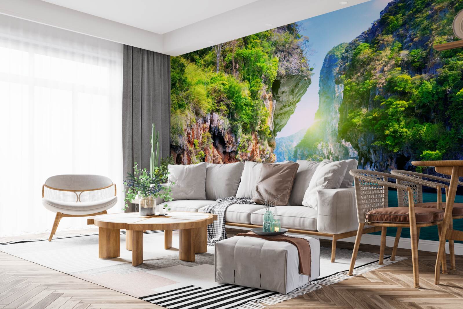 Papier peint îles flottantes vertes de thaïlande