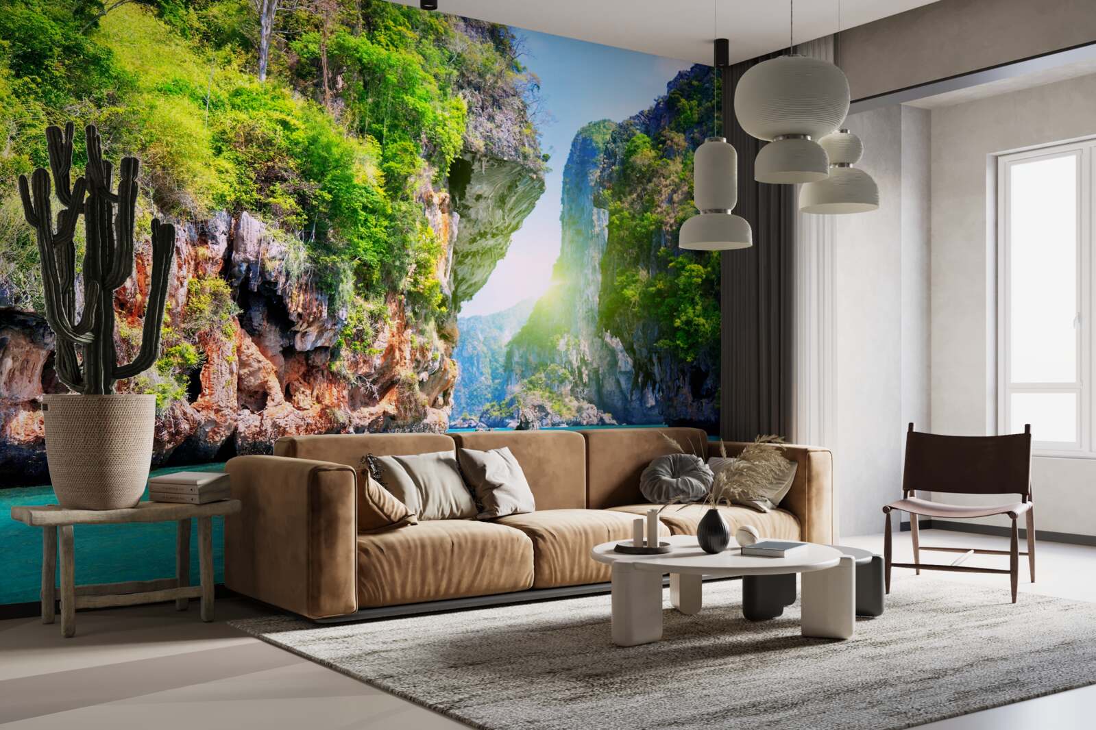 Papier peint îles flottantes vertes de thaïlande