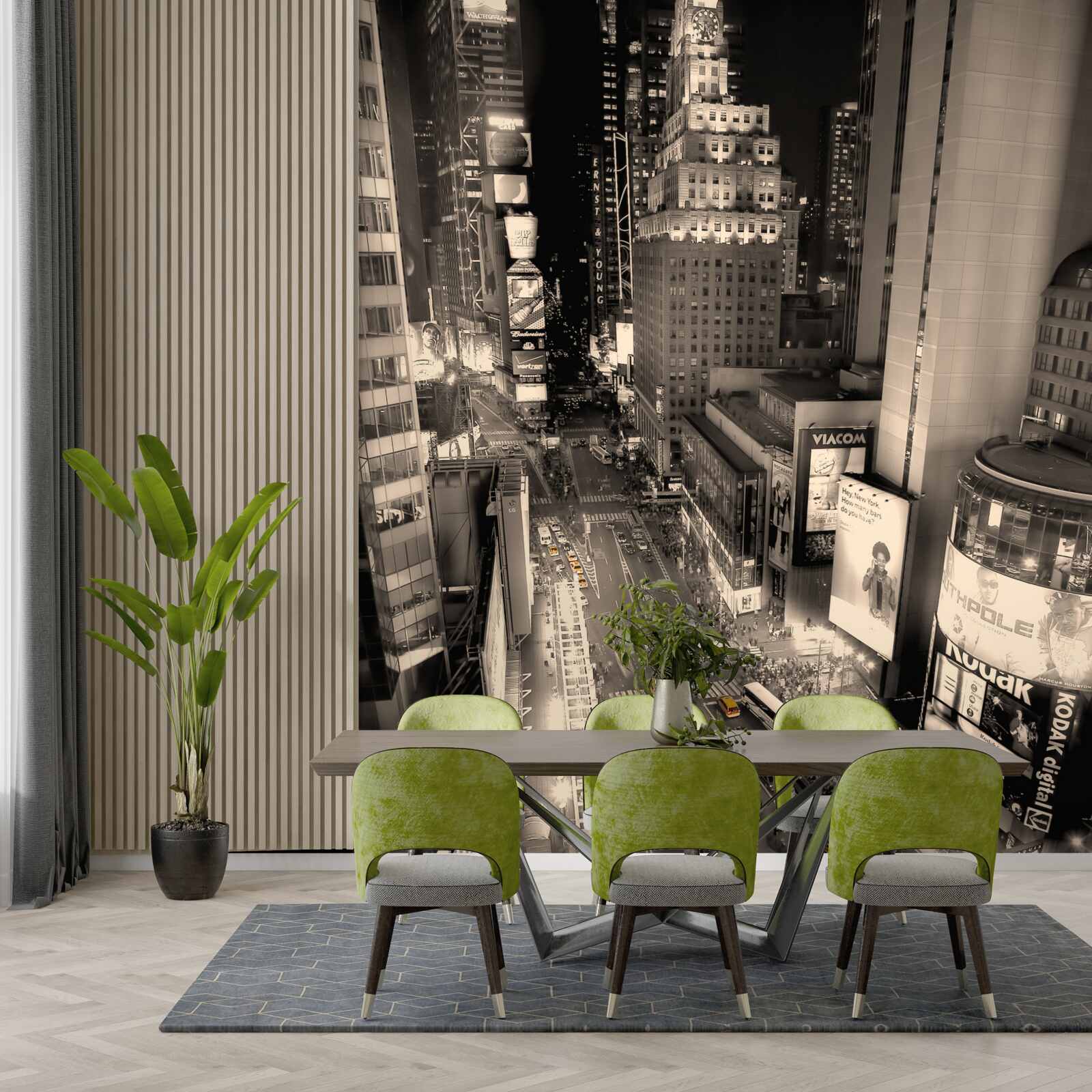 Papier peint Les taxis jaunes bloqués dans les embouteillages de la ville grise