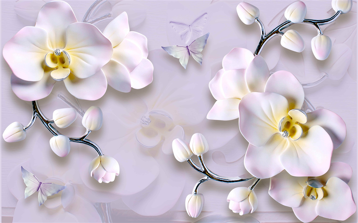 Papier peint des fleurs blanches qui s'épanouissent sur les branches