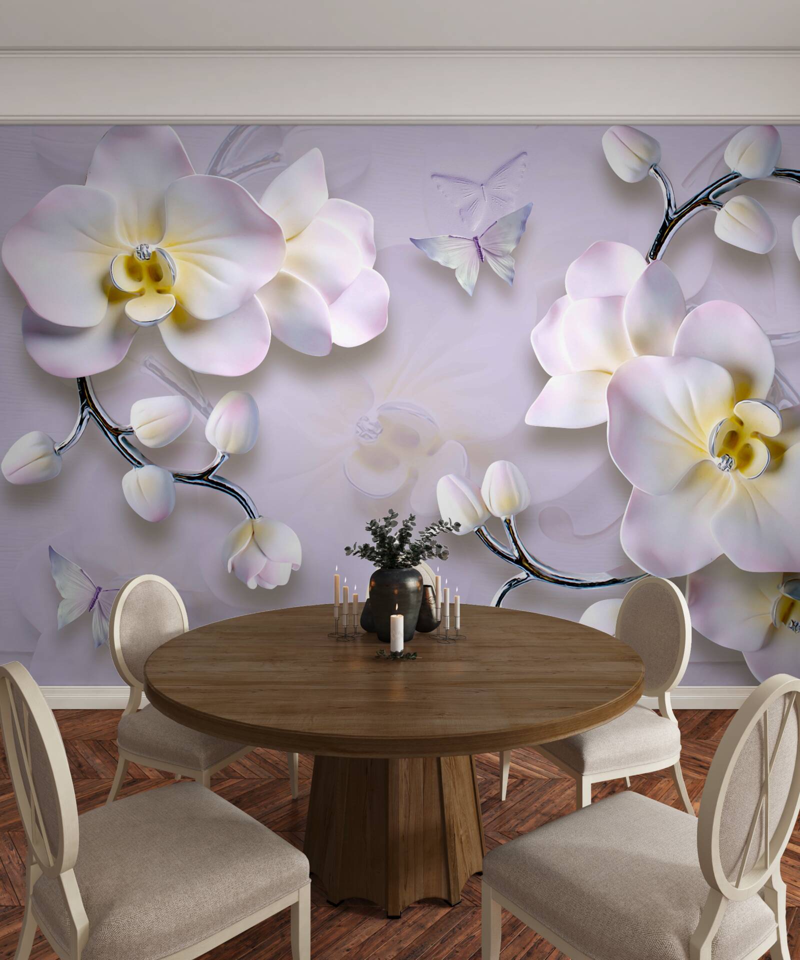 Papier peint des fleurs blanches qui s'épanouissent sur les branches