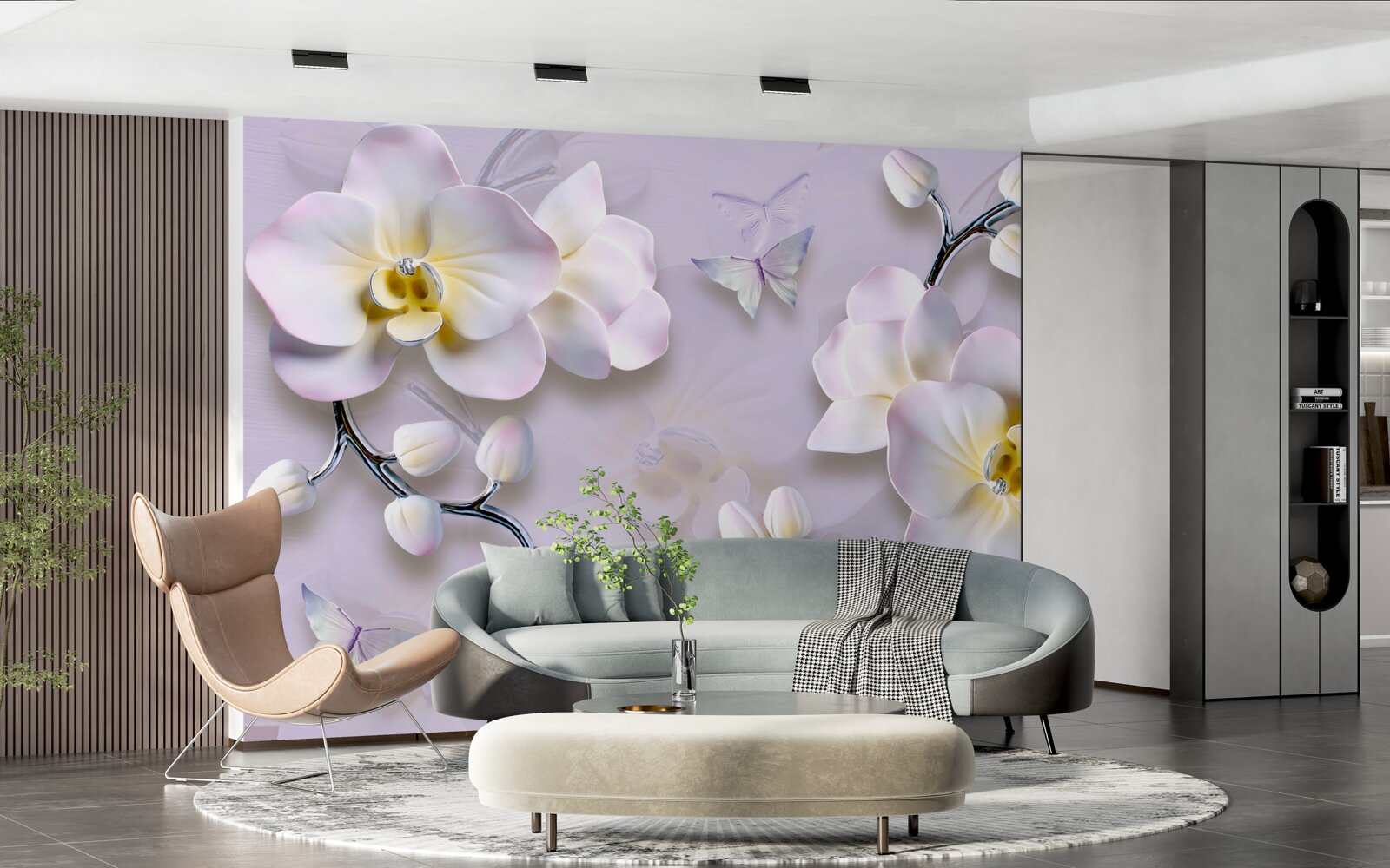 Papier peint des fleurs blanches qui s'épanouissent sur les branches