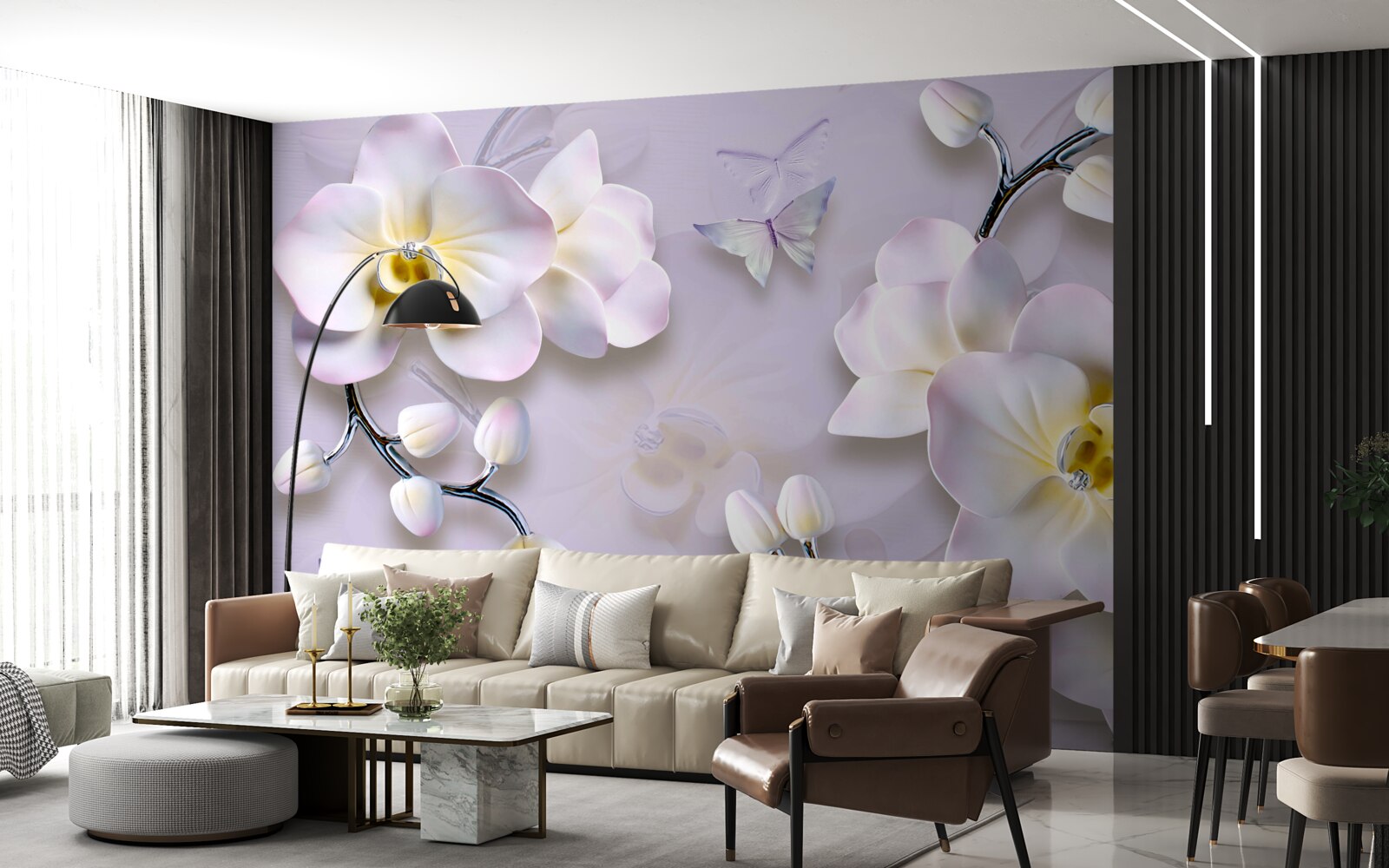 Papier peint des fleurs blanches qui s'épanouissent sur les branches