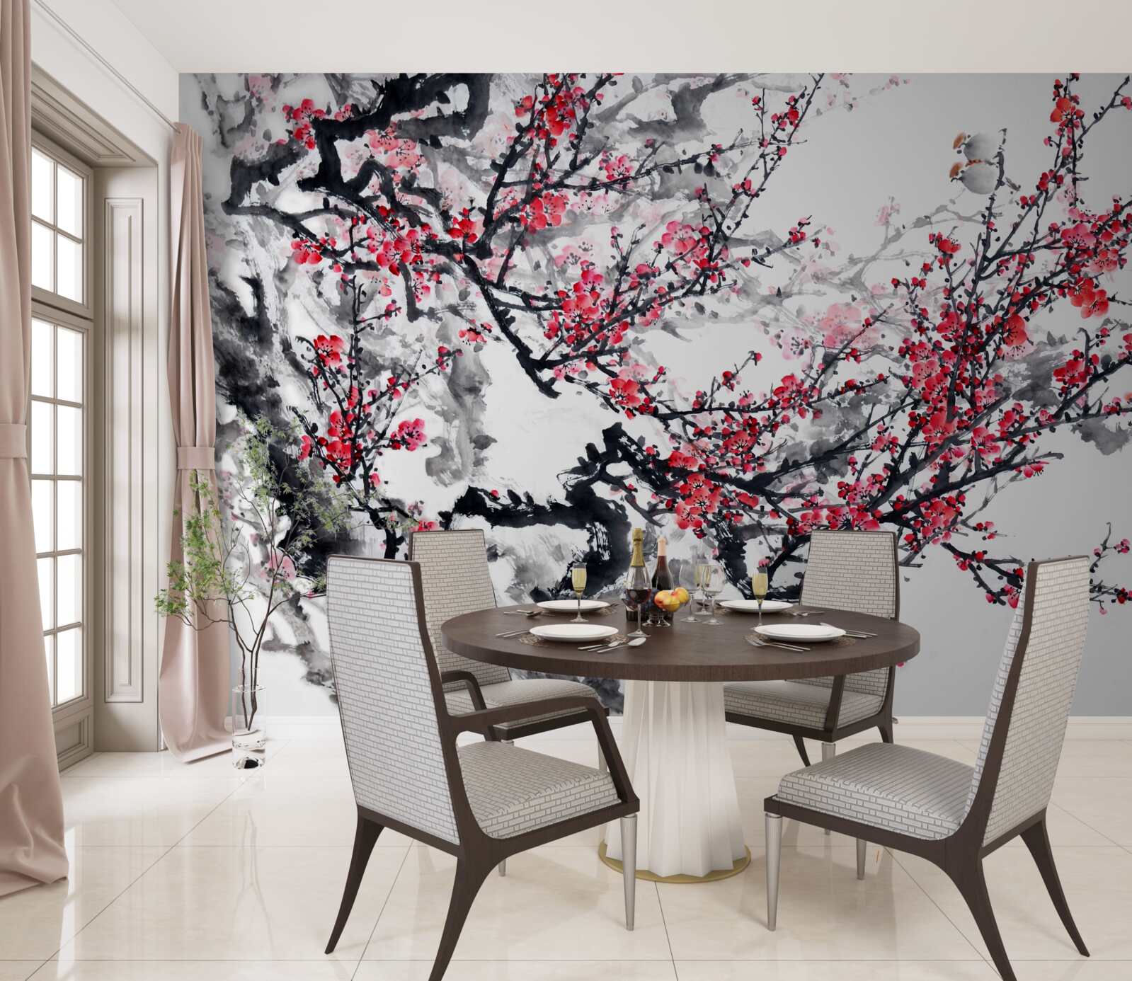 Papier peint fleurs de sakura sur l'arbre