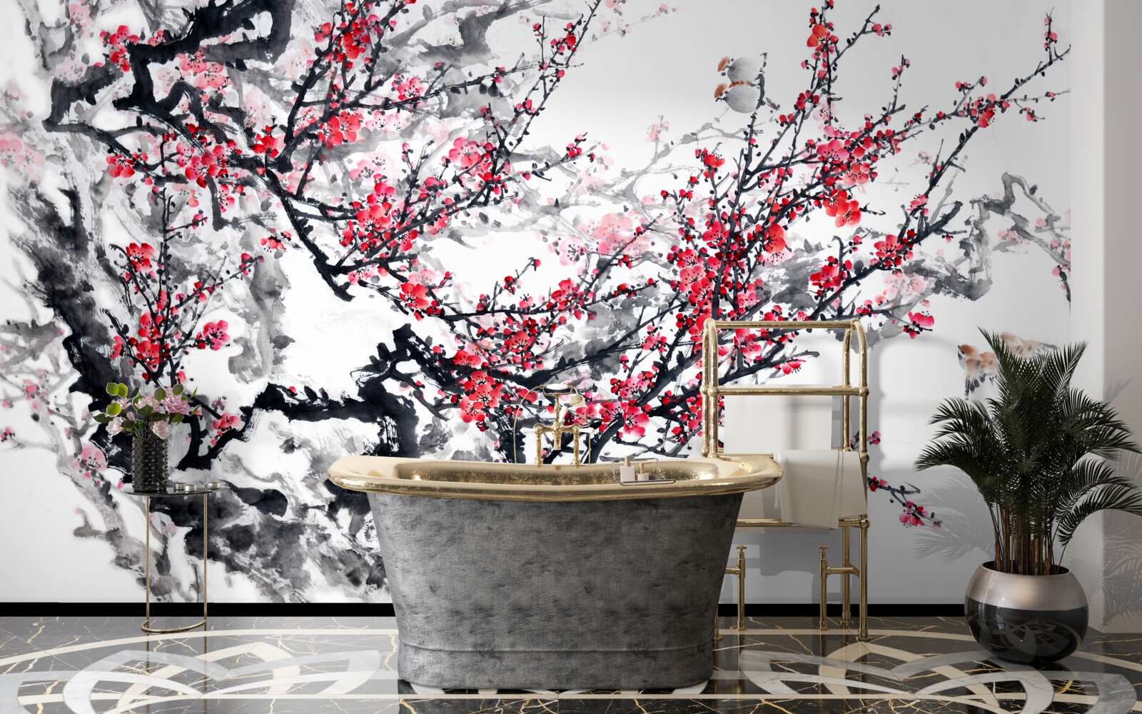 Papier peint fleurs de sakura sur l'arbre