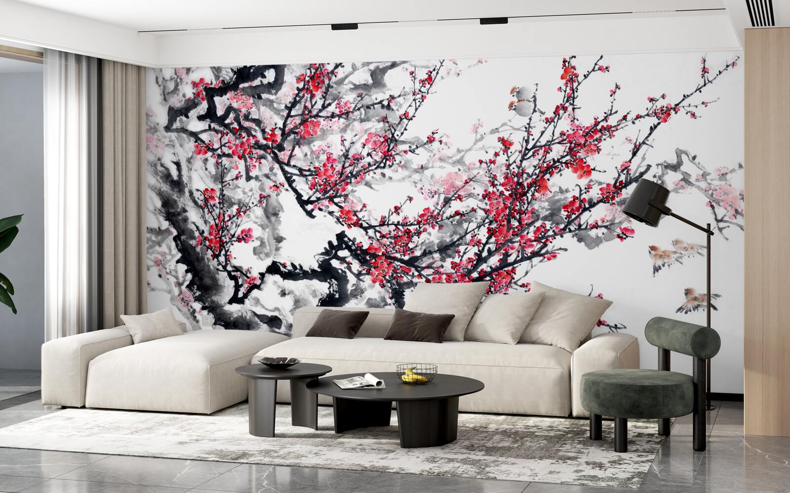 Papier peint fleurs de sakura sur l'arbre