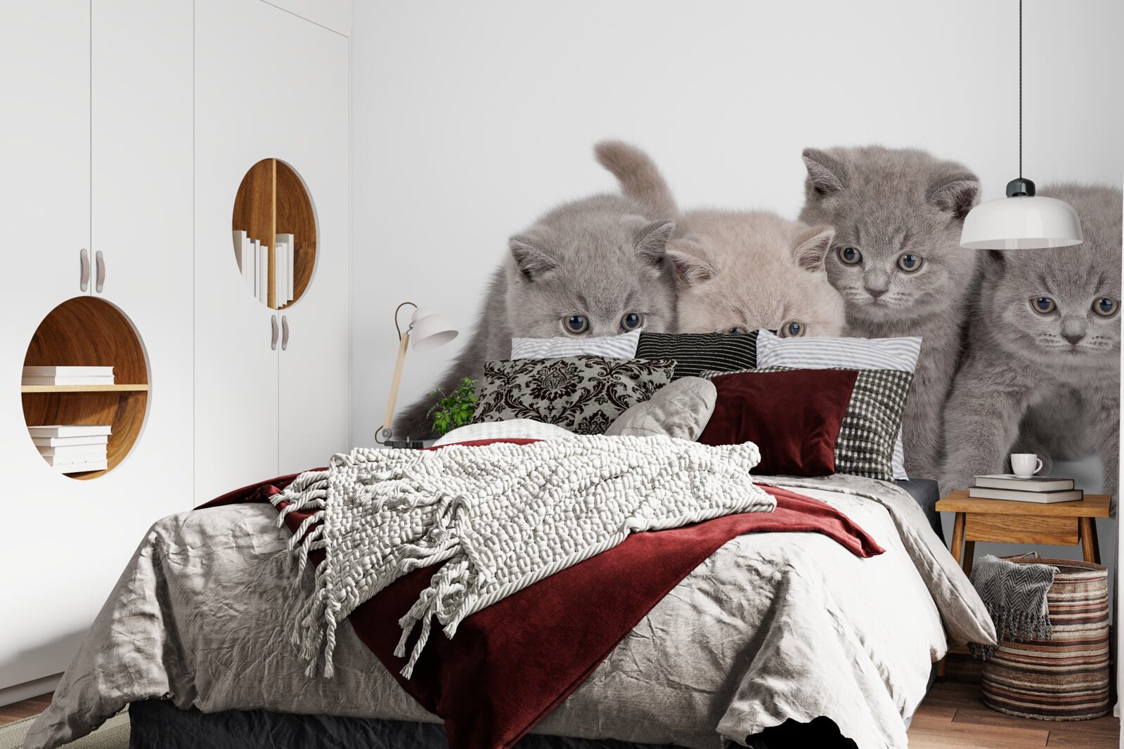 Papier peint quatre petits chatons mignons