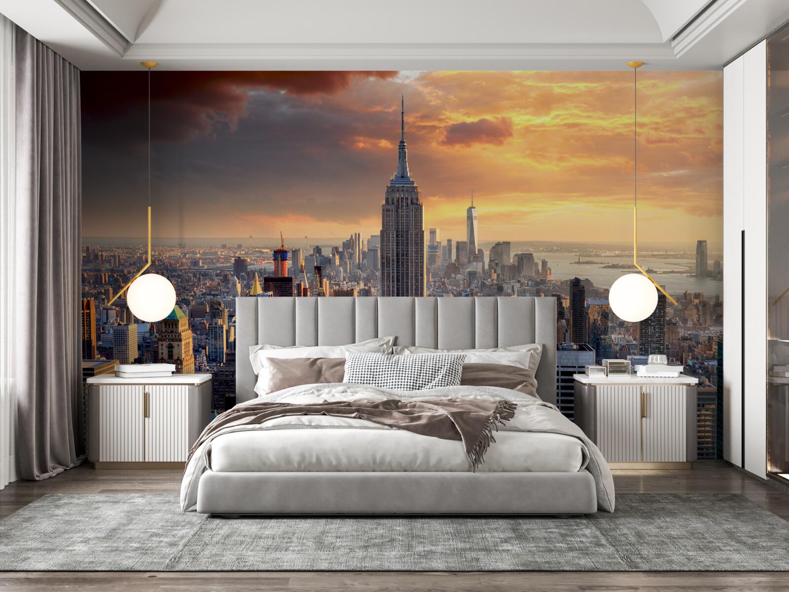 Papier peint vue imprenable sur les principaux gratte-ciel de new york