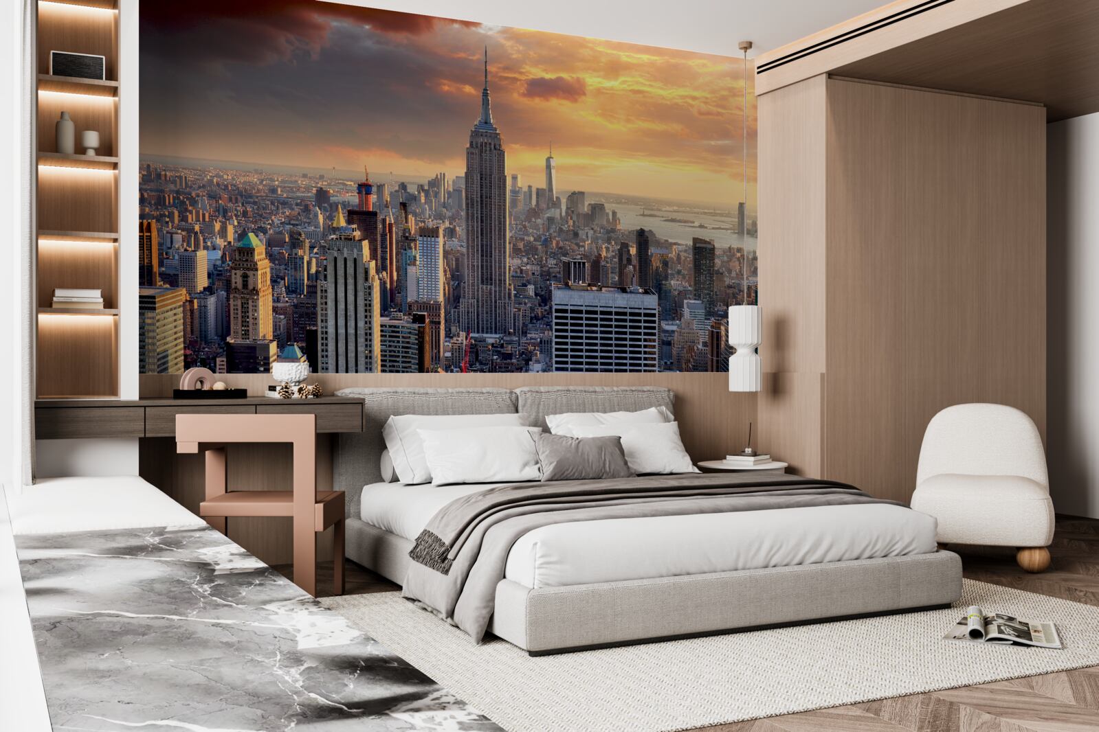 Papier peint vue imprenable sur les principaux gratte-ciel de new york