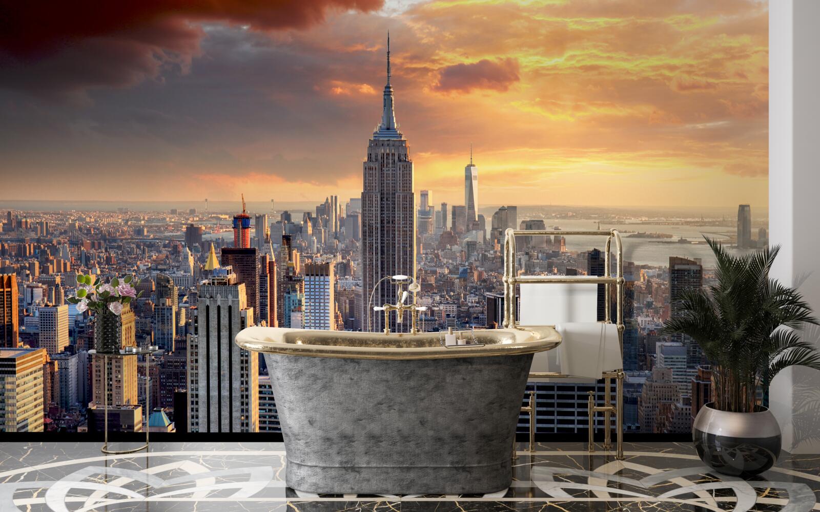 Papier peint vue imprenable sur les principaux gratte-ciel de new york