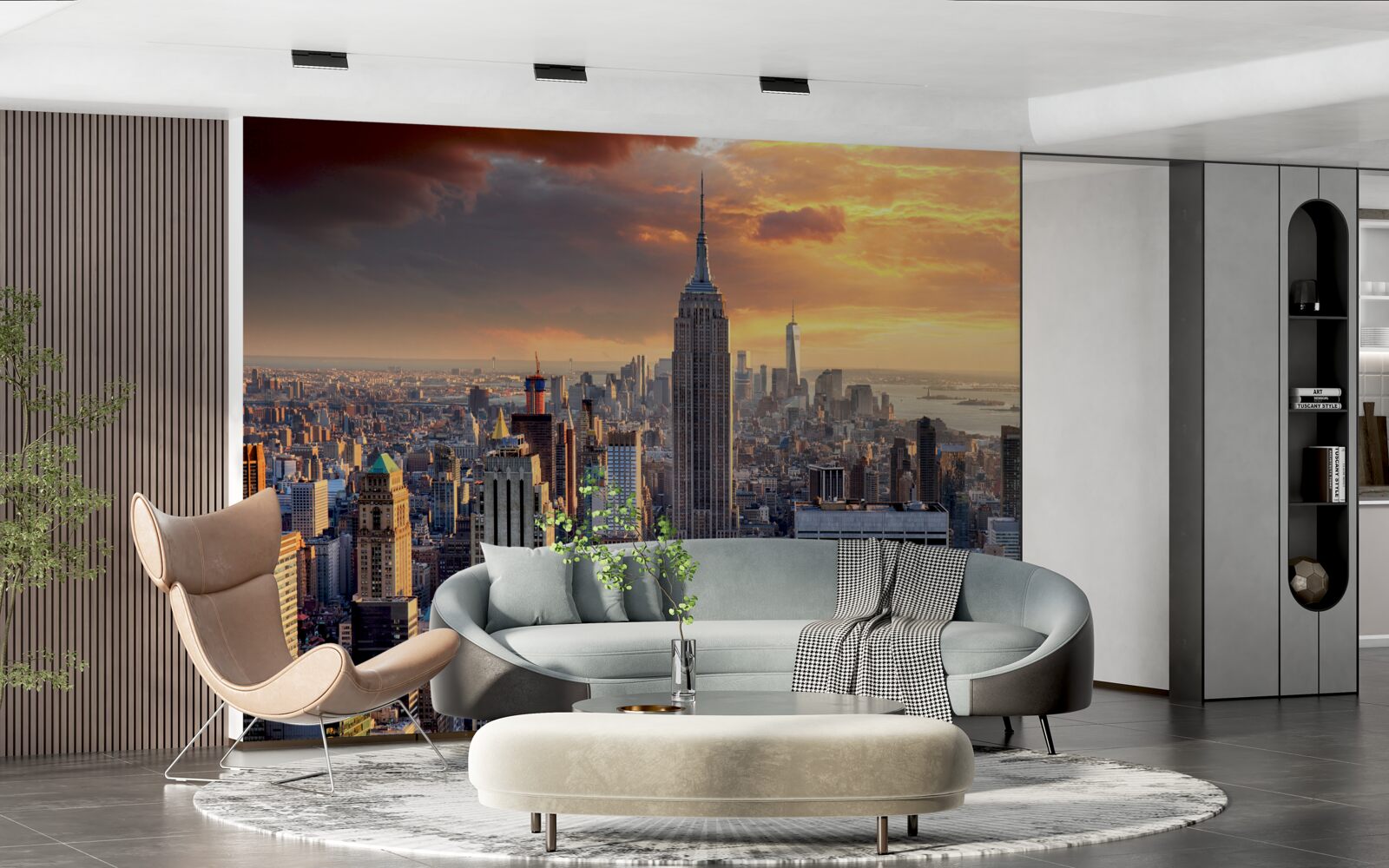 Papier peint vue imprenable sur les principaux gratte-ciel de new york