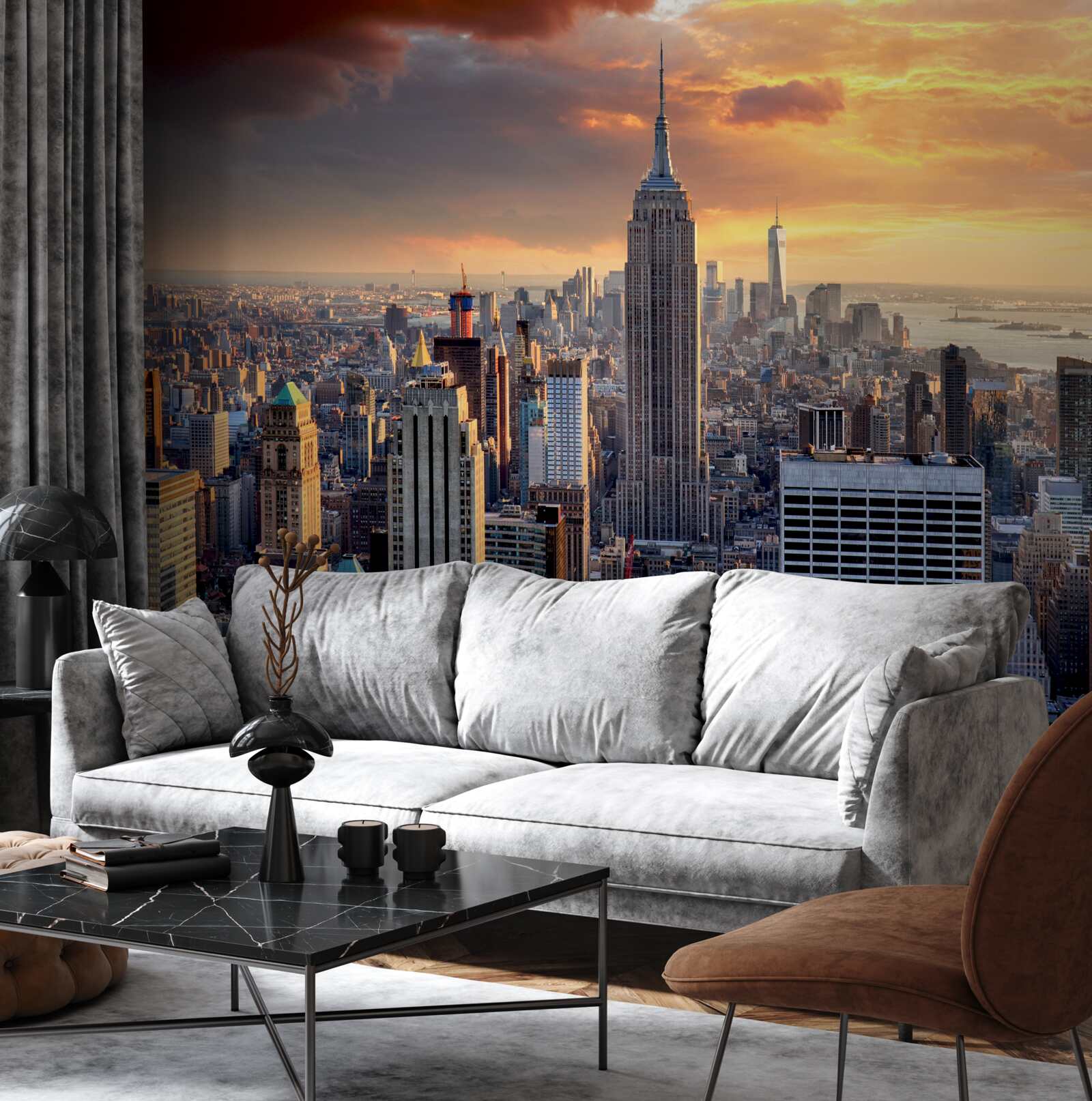 Papier peint vue imprenable sur les principaux gratte-ciel de new york