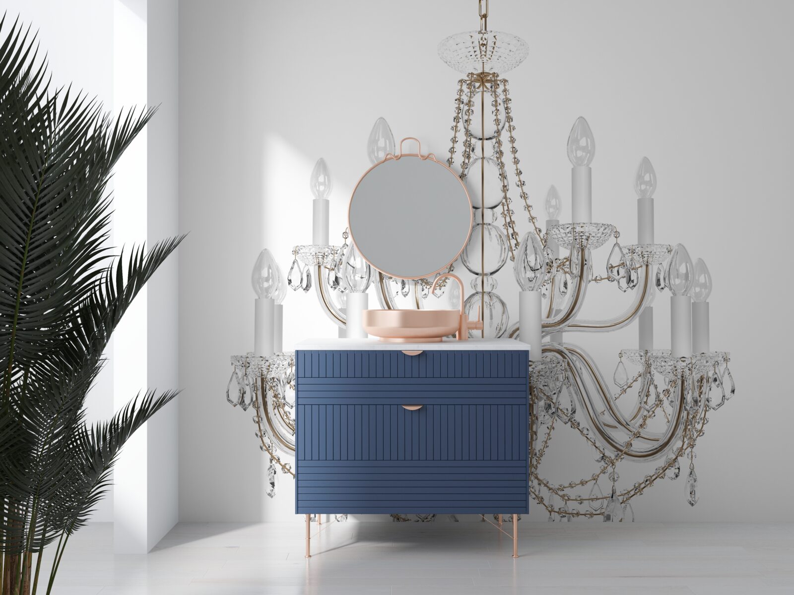 Papier peint élégant lustre de style vintage avec candélabres