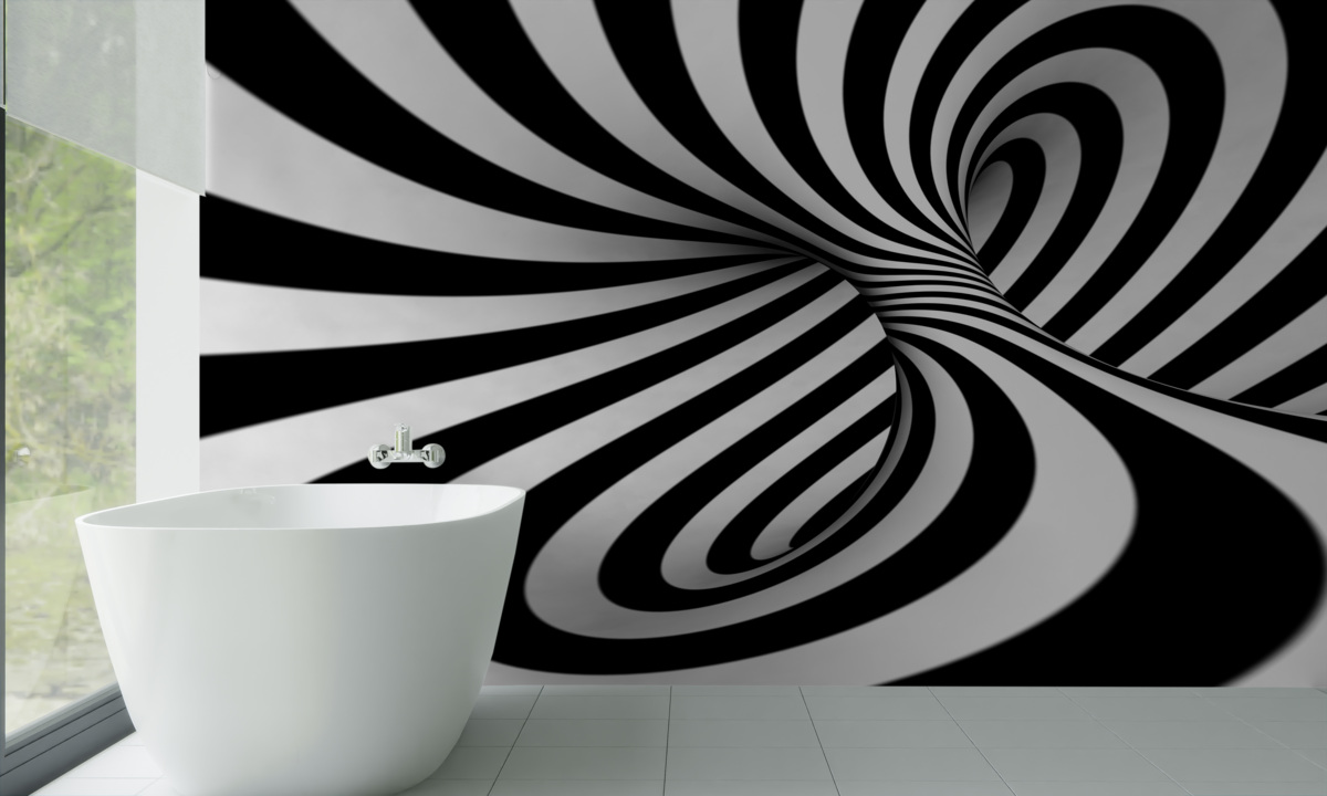 Papier peint blanc et noir nuances d'infini