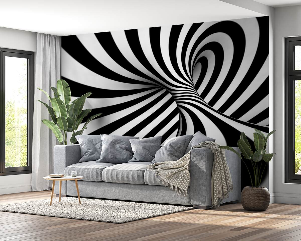 Papier peint blanc et noir nuances d'infini