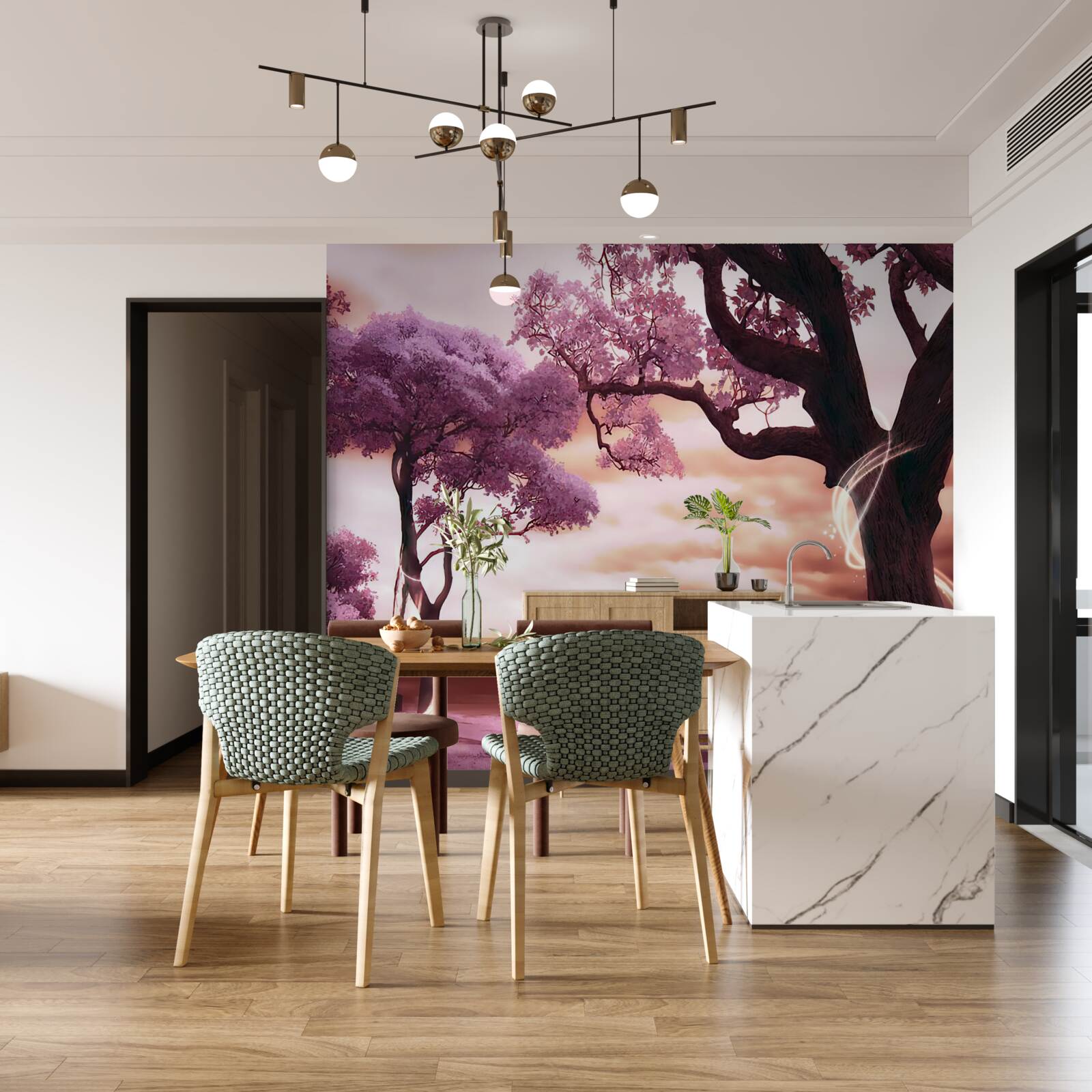 Papier peint des arbres résistants dans le désert, pleins de vie et de beauté