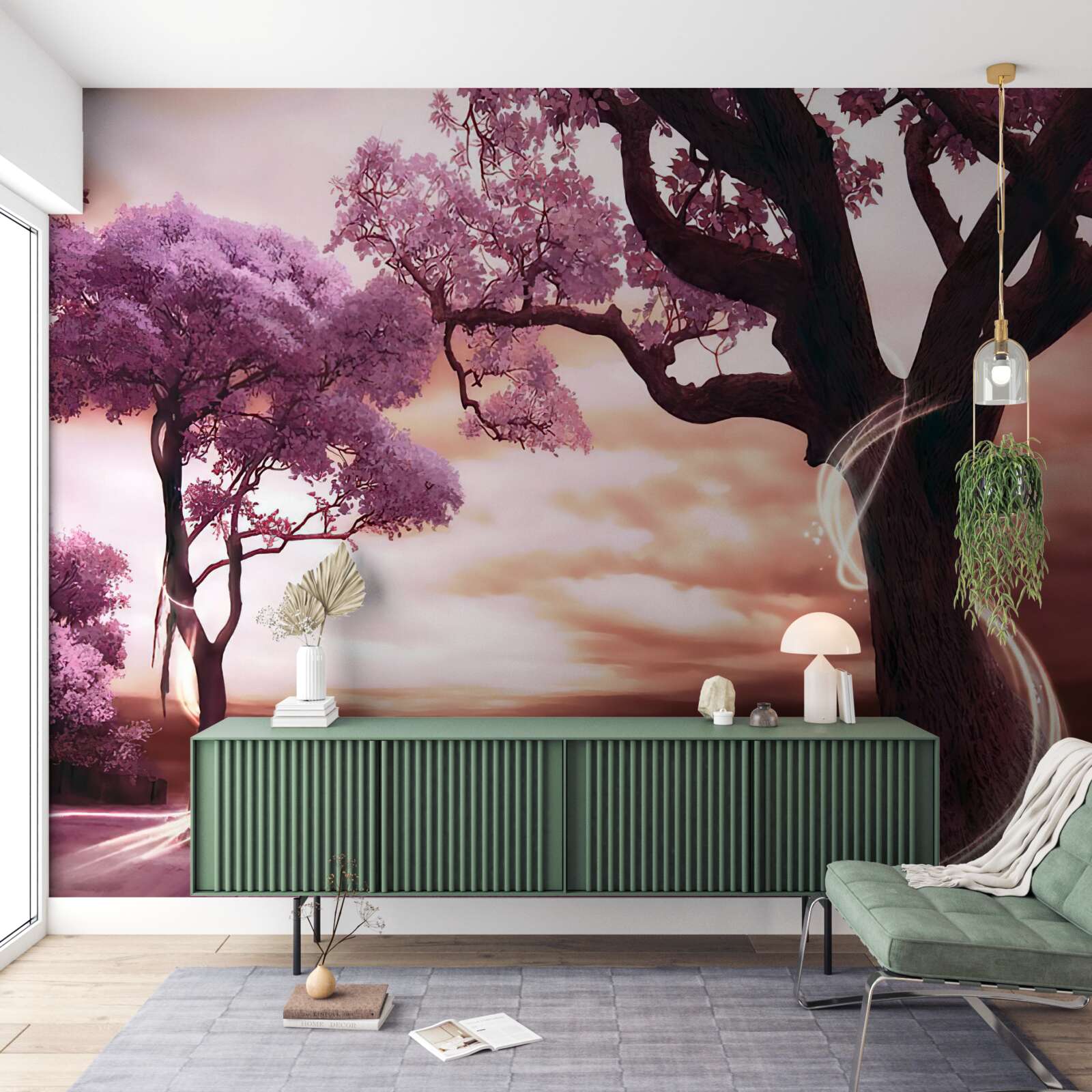 Papier peint des arbres résistants dans le désert, pleins de vie et de beauté