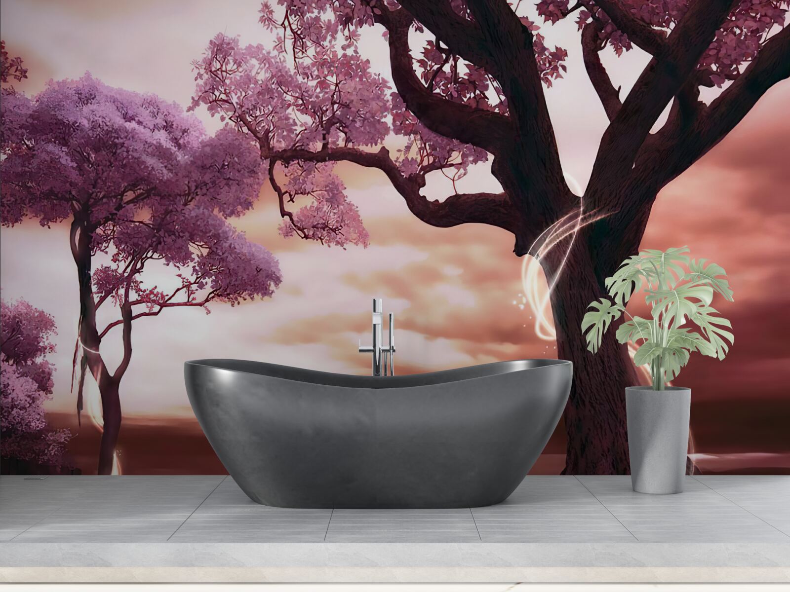 Papier peint des arbres résistants dans le désert, pleins de vie et de beauté