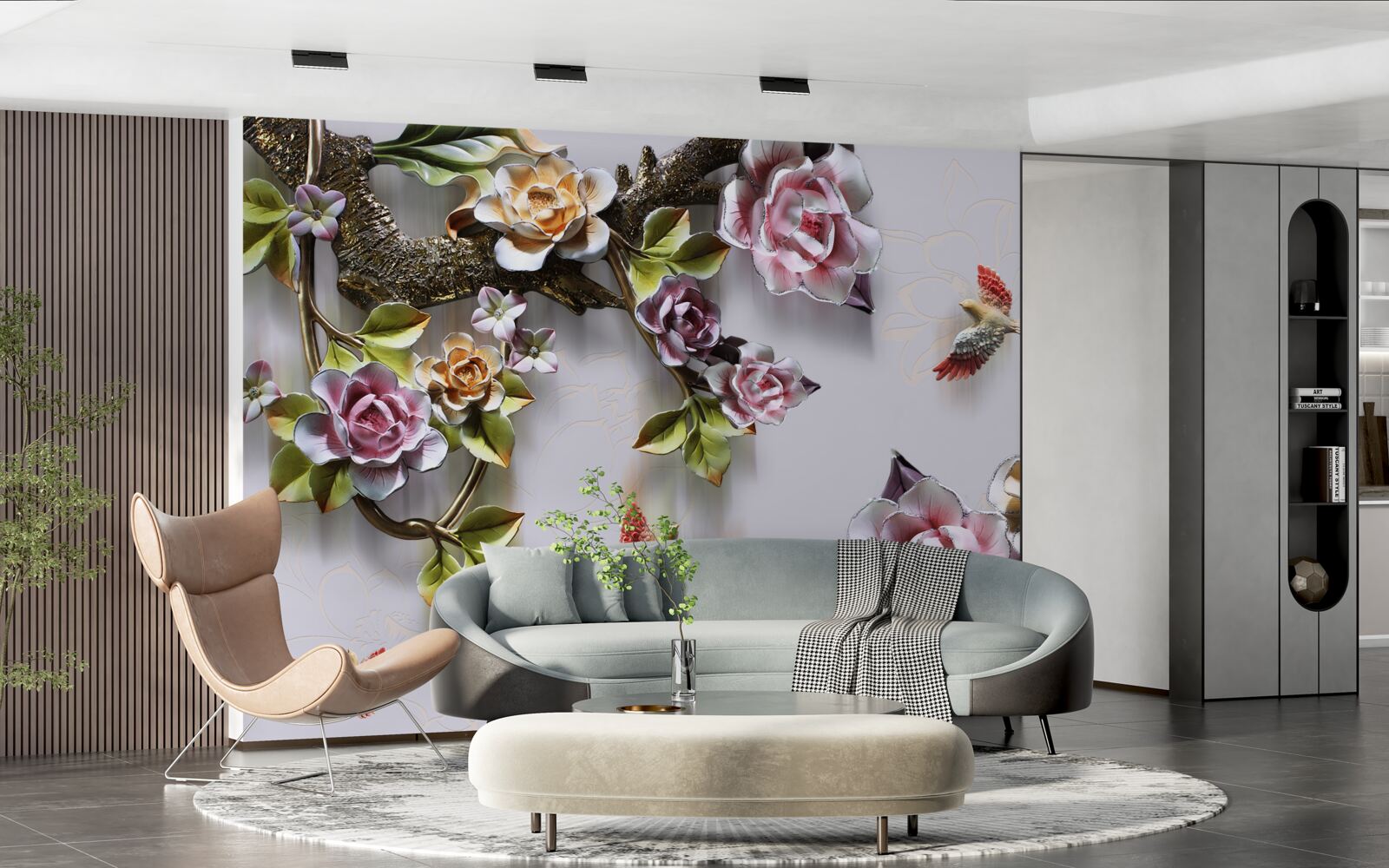 Papier peint les oiseaux aiment le nectar des plantes à fleurs