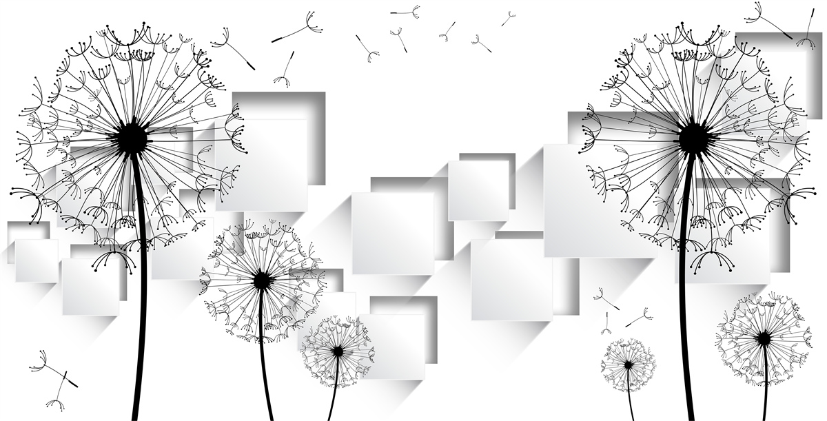 Papier peint les cubes flottant à l'arrière-plan sont complétés par l'asclépiade