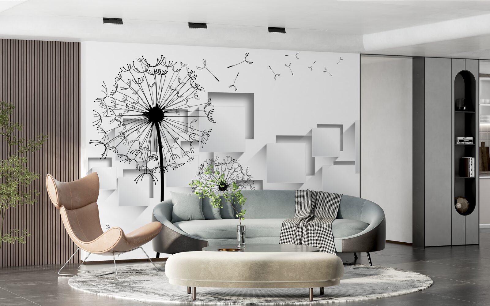 Papier peint les cubes flottant à l'arrière-plan sont complétés par l'asclépiade